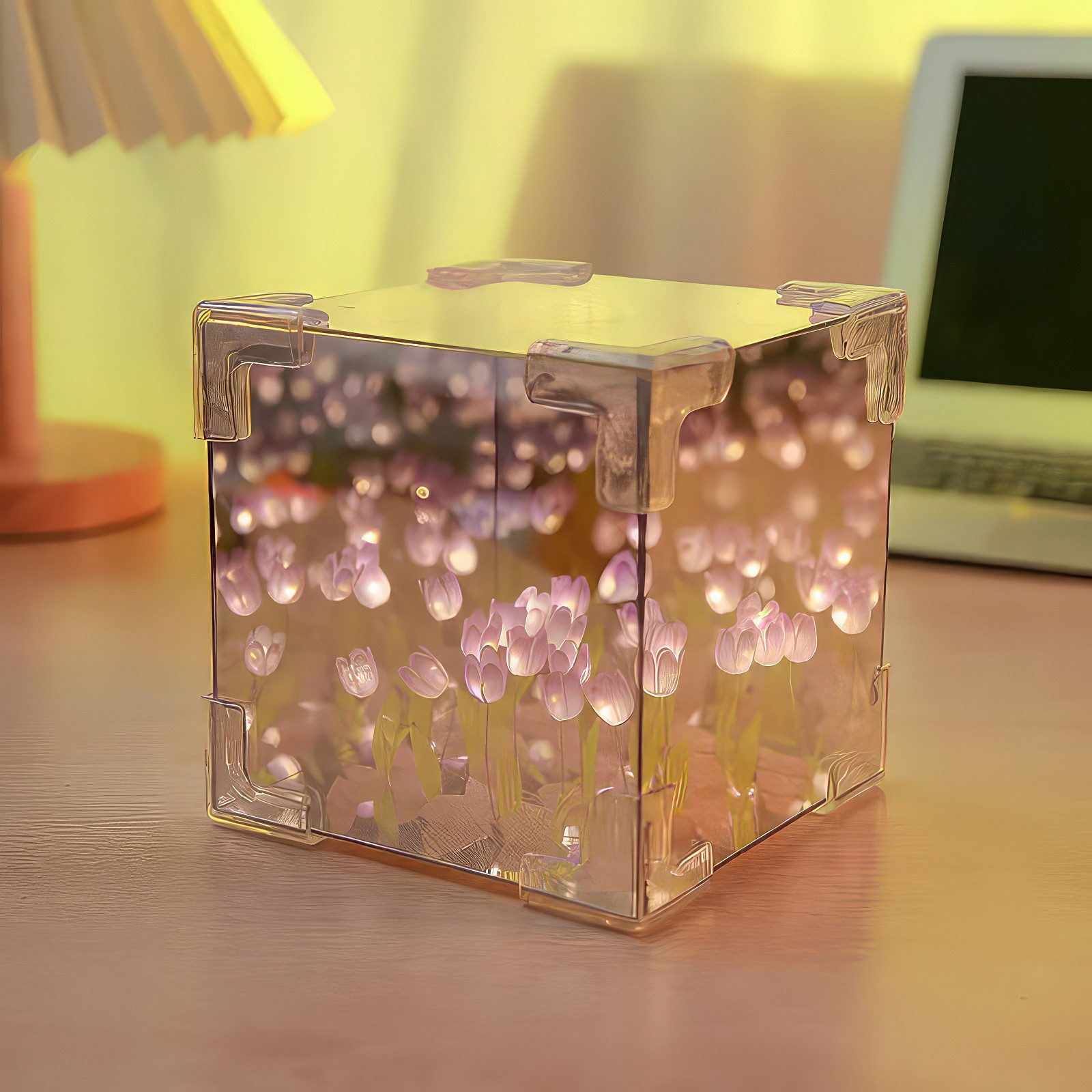 BlingBin LED Nachtlicht DIY Tulpenwürfel Spiegel günstig online kaufen