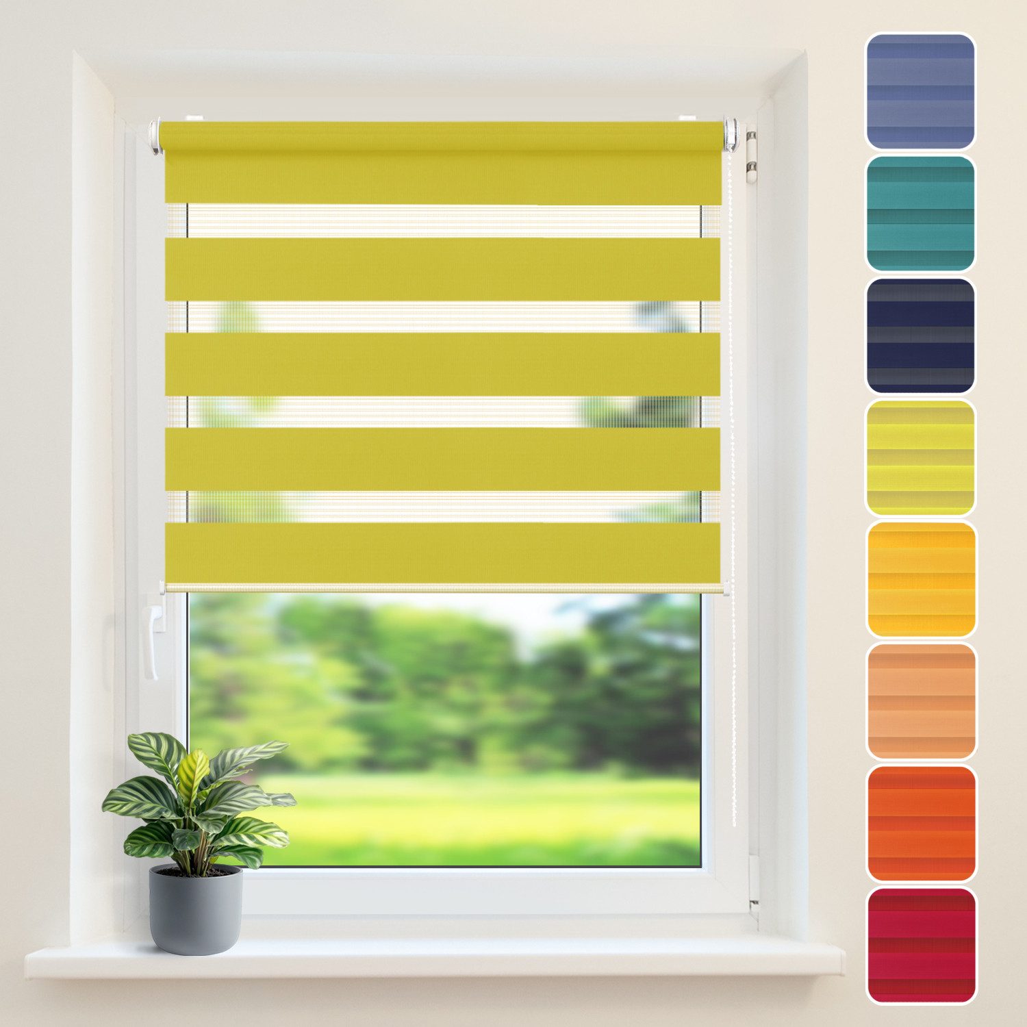 Doppelrollo Duo-Rollo Klemm Fix, Fenster-Rollo Ohne Bohren, DomDeco, Klemmfix, Klemmbar, Kettenzug, ohne Bohren, Sicht- und Blendschutz
