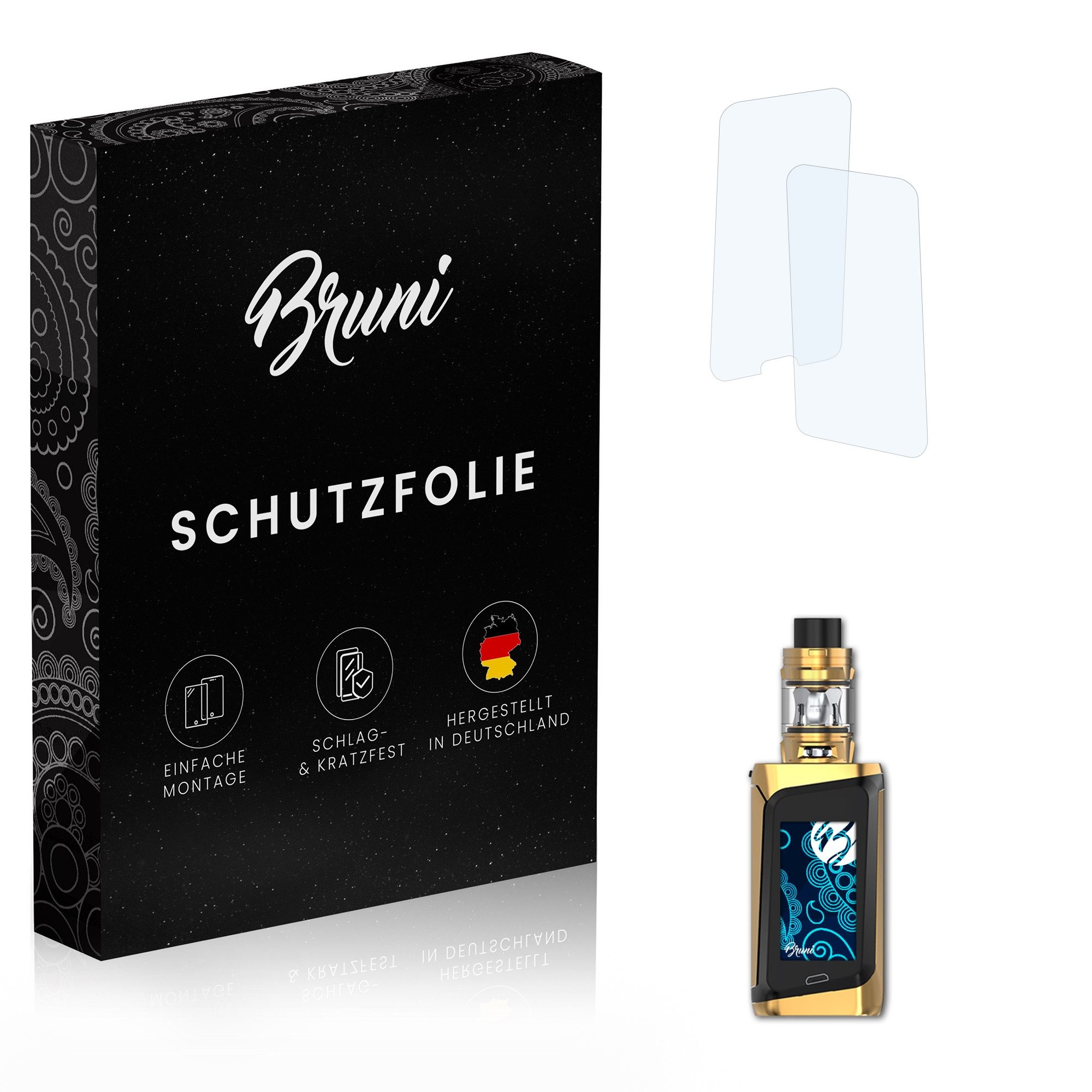 Bruni Schutzfolie Glasklare Displayschutzfolie für Smok Morph 219, (2er Set), praktisch unsichtbar