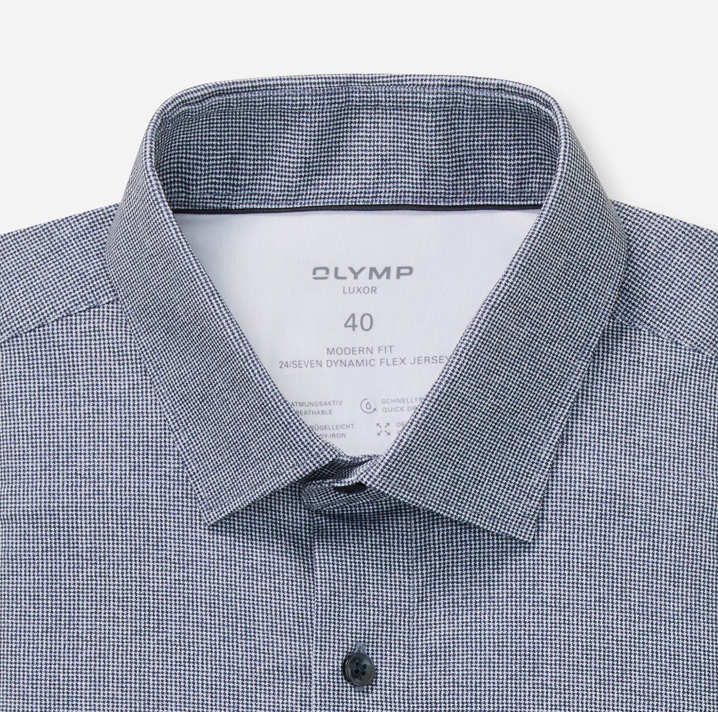 OLYMP Langarmhemd Luxor 24/Seven Businesshemd, Jersey, modern fit, New Kentkragen – Bild 5 von 5