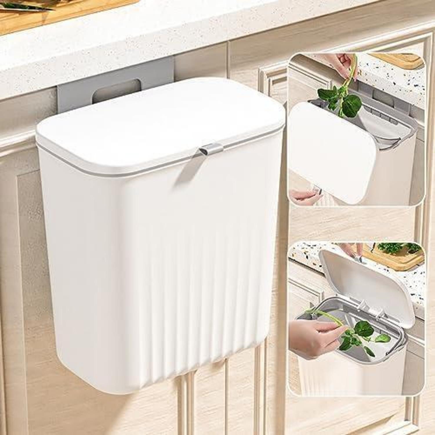 LuxusKollektion Biomülleimer Komposteimer Küche 9L Hängend Weiß