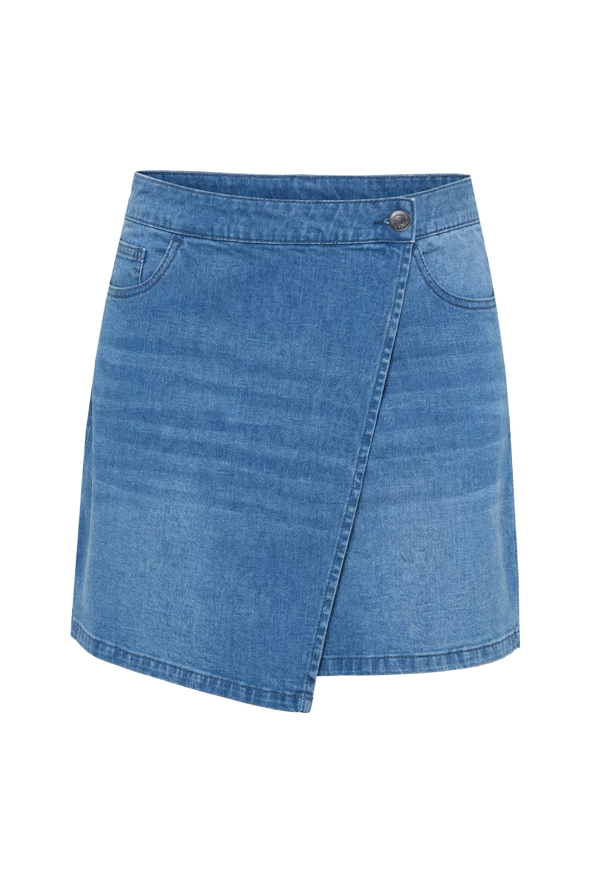 Angel of Style 5-Pocket-Jeans Jeans-Skort vorne halb wie ein Rock 5-Pocket
