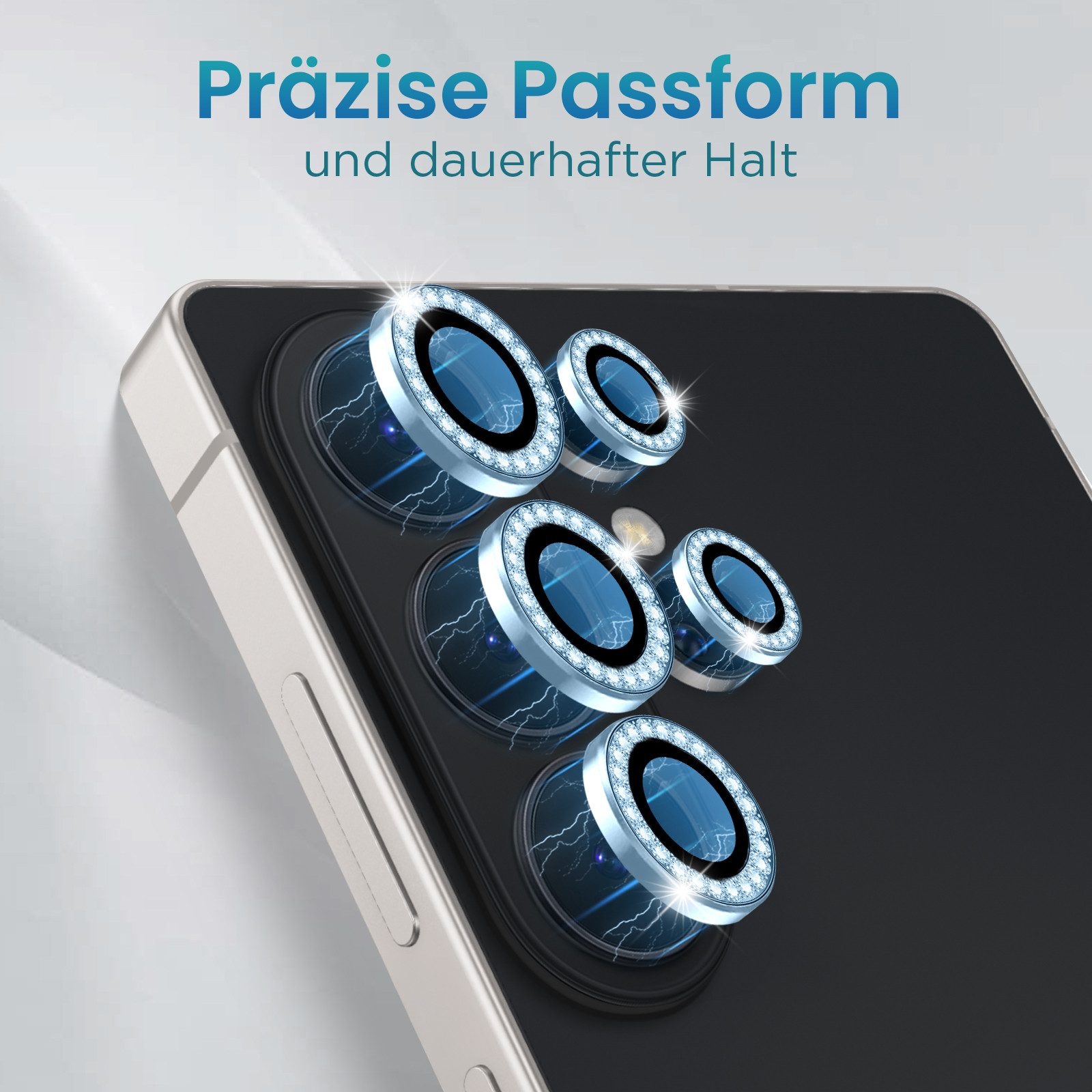 Tec-Expert Kameraschutzglas 9H Glas Set Sierra-Blau Schmuckstein für Samsung Galaxy S26 Ultra für Samsung Galaxy S26 Ultra, Linsenschutzglas Set, 1 Stück, Kamer – Bild 2 von 5