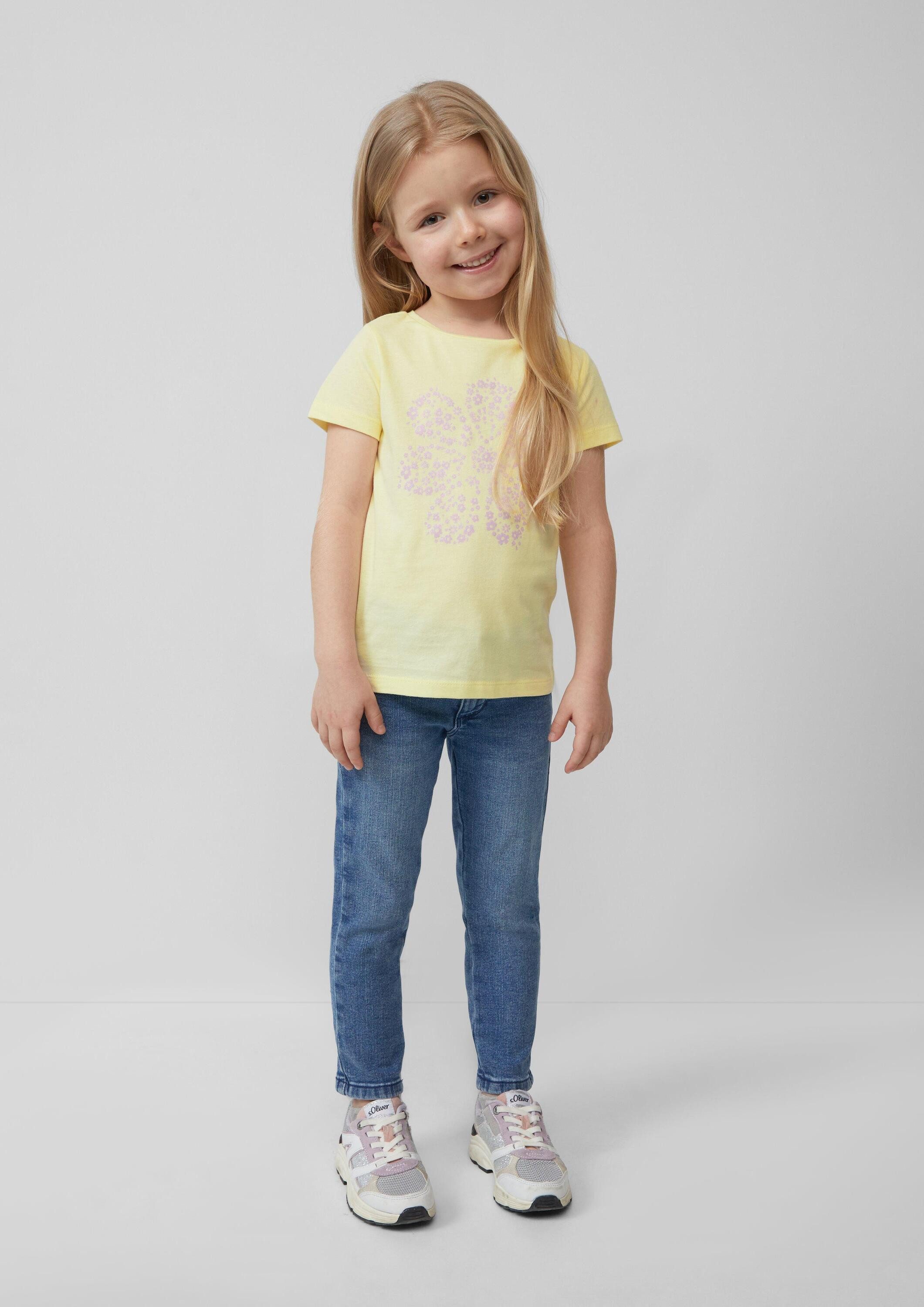 s.Oliver Kurzarmshirt T-Shirt T-Shirt mit Glitzerprint