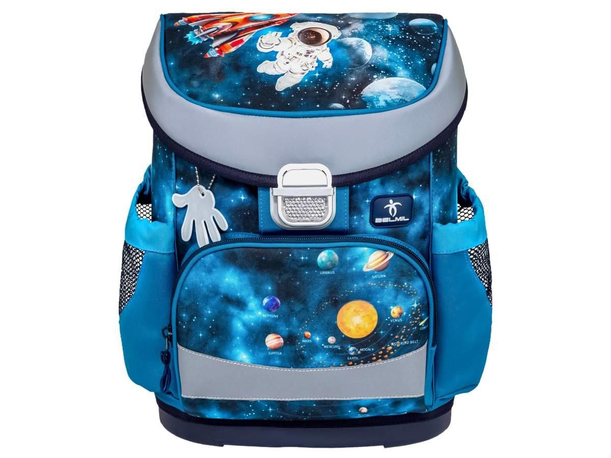 Belmil Schulranzen "Mini-Fit" 2025 für kleine Kinder 1. Klasse (Set, 4-tlg), Weltall Astronaut, Grundschule, Einschulung, für Jungen