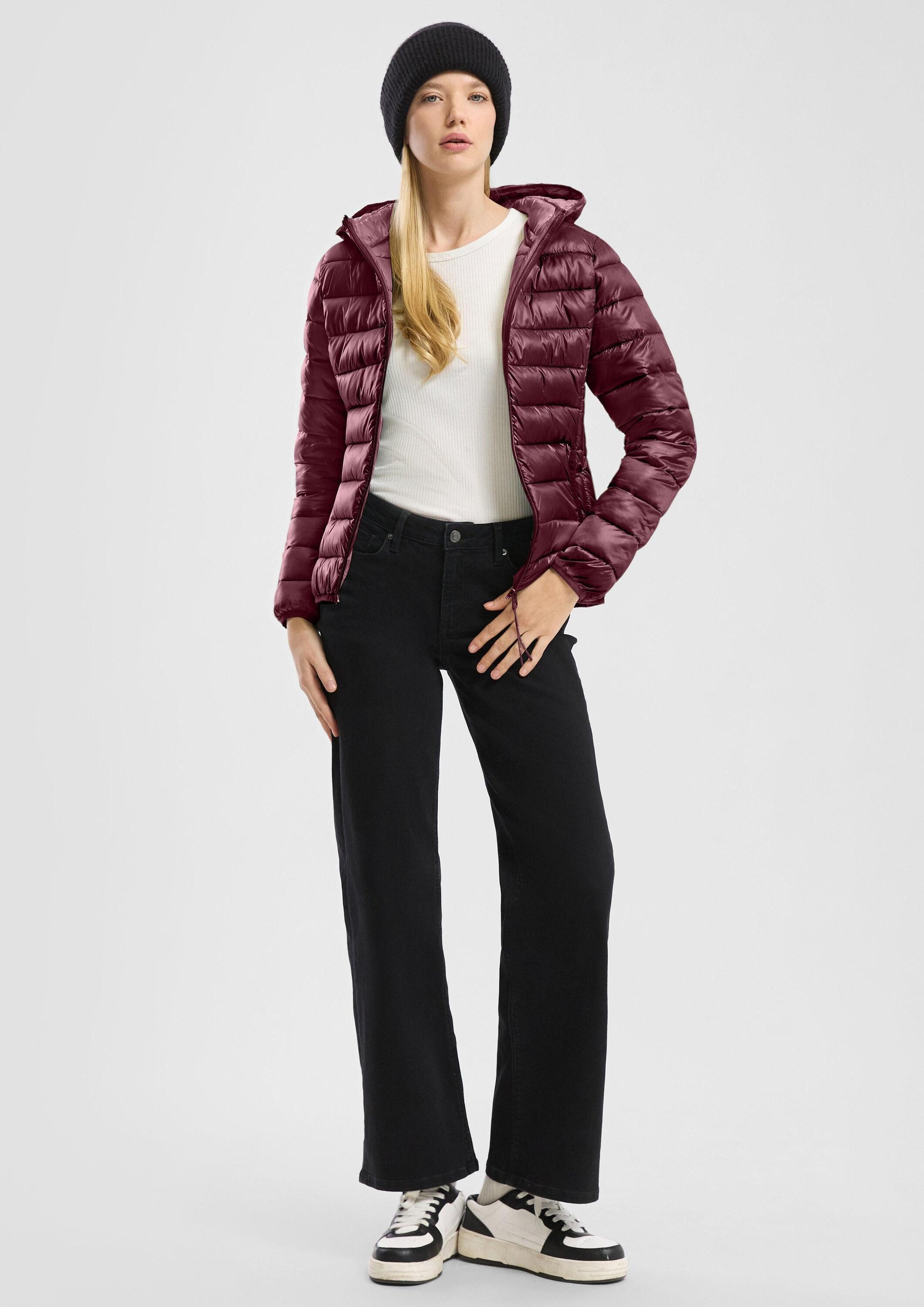 QS Funktionsjacke Outdoor-Jacke Leicht wattierte Steppjacke mit Kapuze
