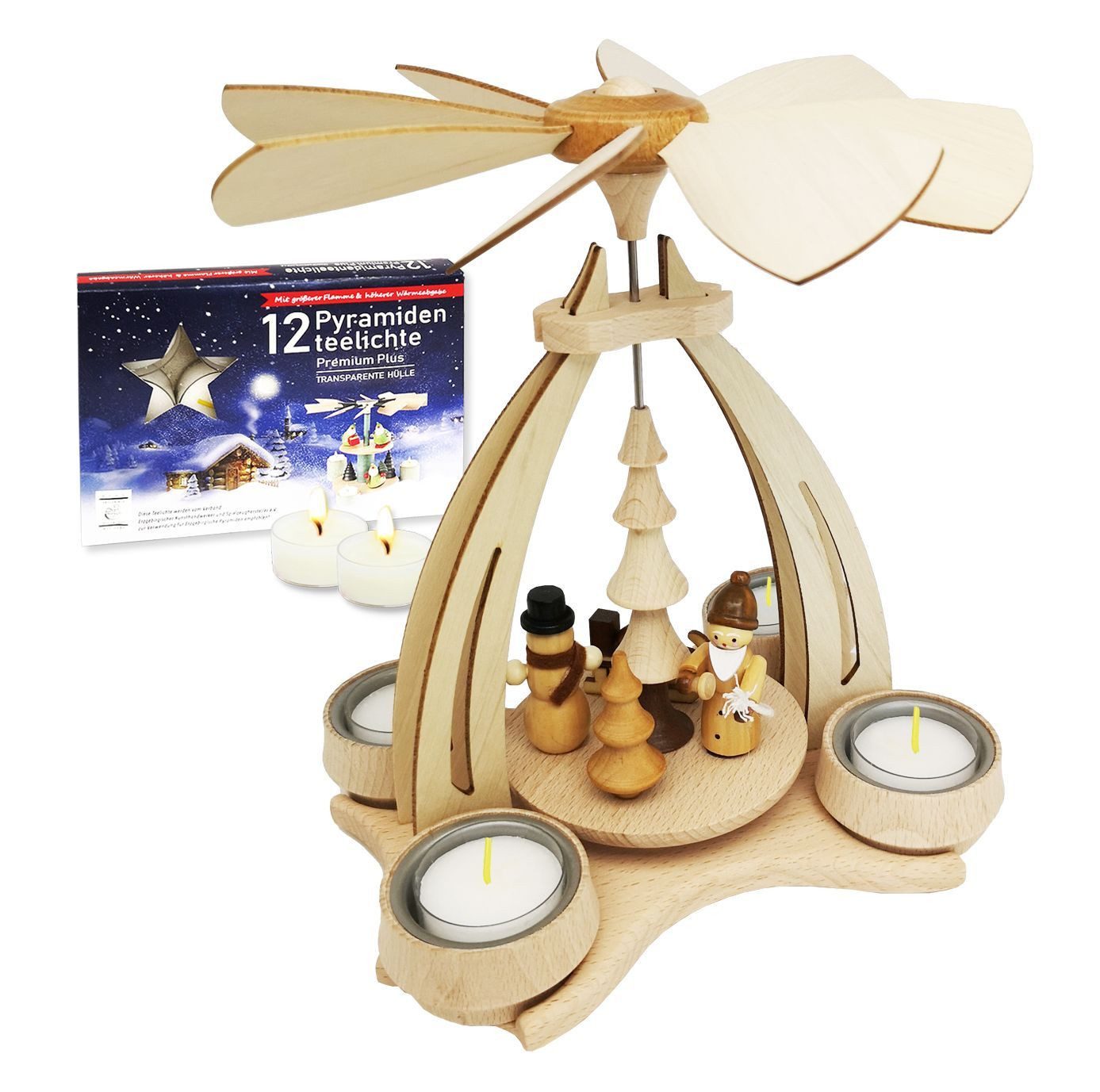 Dekoteam24 Weihnachtspyramide Tischpyramide - Schneemann & Weihnachtsmann F günstig online kaufen