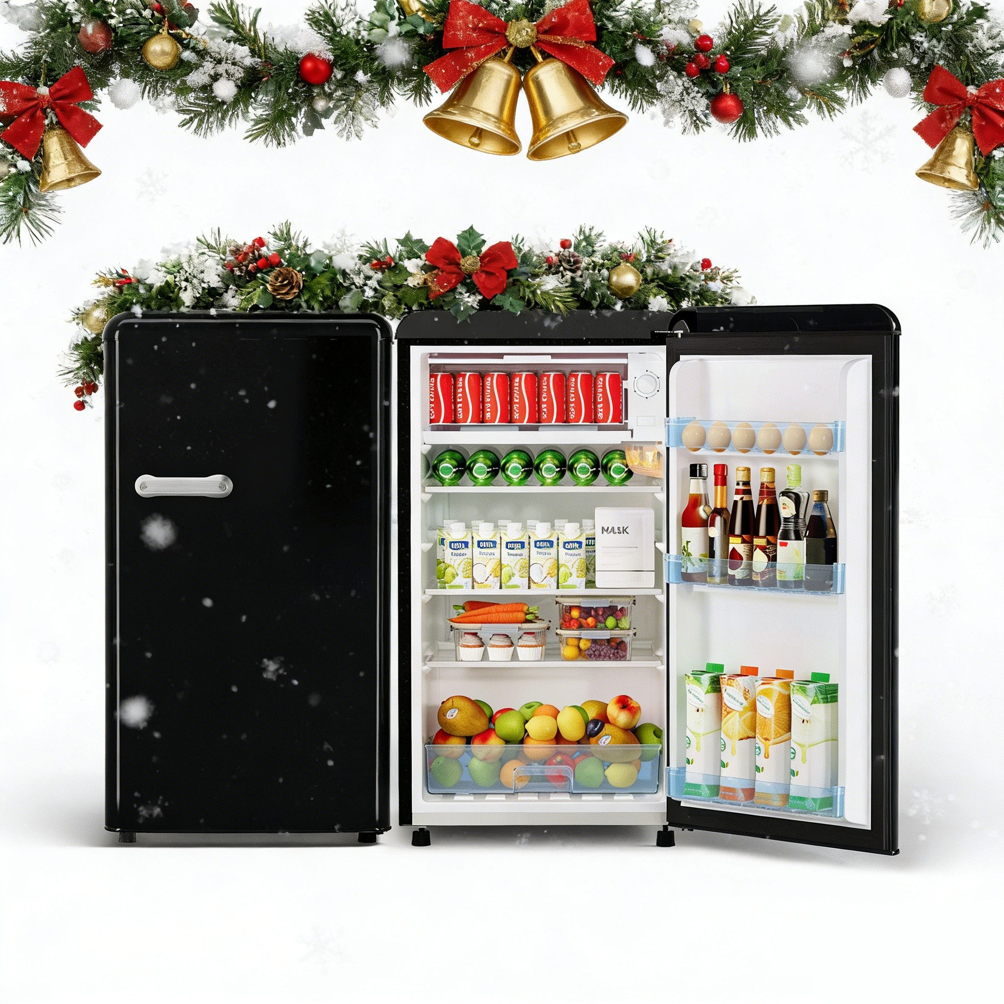 HOMALL Table Top Kühlschrank mini kühlschrank BC-98, 82 cm hoch, 45 cm breit, Retrokühlschränke, Mono-Tür Kühlschrank mit Gefrierfach, Mini Fridge