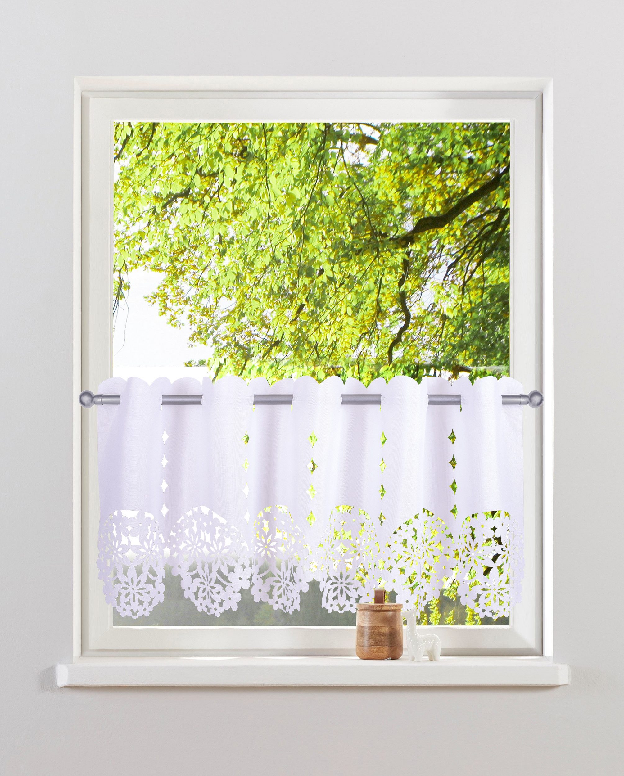 my home Scheibengardine Phil (1 St), Durchzuglöcher, blickdicht, Taft günstig online kaufen