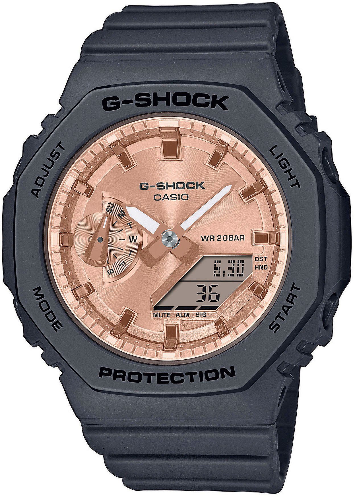 CASIO G-SHOCK Chronograph GMA-S2100-1AER, Quarzuhr, Armbanduhr, Damen, Herren, digital, bis 20 bar wasserdicht