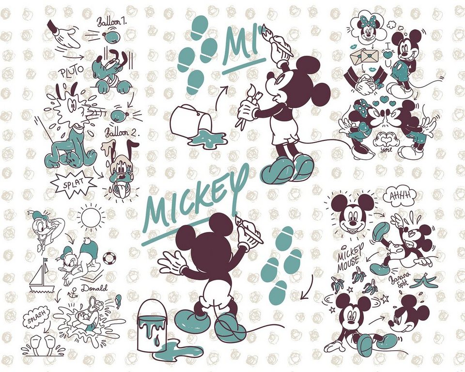 Komar Vliestapete Mickey and Friends, 350x280 cm (Breite x Höhe)