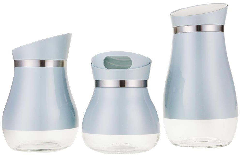 Retro Ferveo Blau, Ferveo Design (3-tlg) Teilig 3 Glass, Einmachglas Set Vorratbüchsen