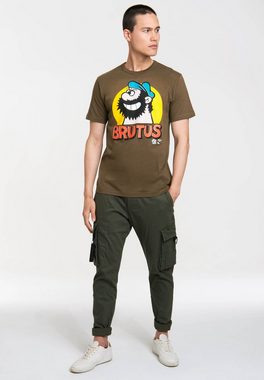 LOGOSHIRT T-Shirt Popeye - Brutus Popart mit kultigem Brutus-Frontprint