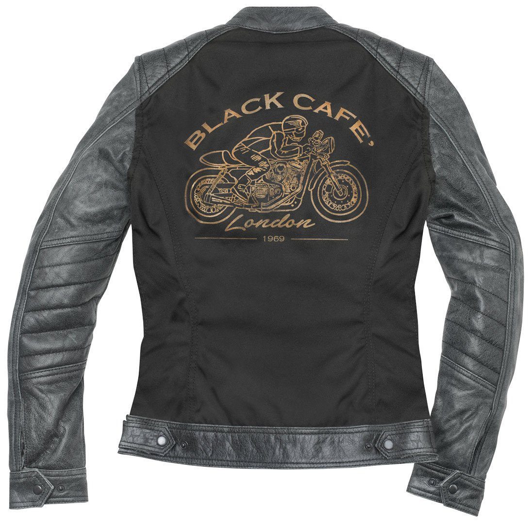 Black-Cafe London Motorradjacke Johannesburg Damen Motorrad Leder- / Textil Jacke herausnehmbares Innenfutter