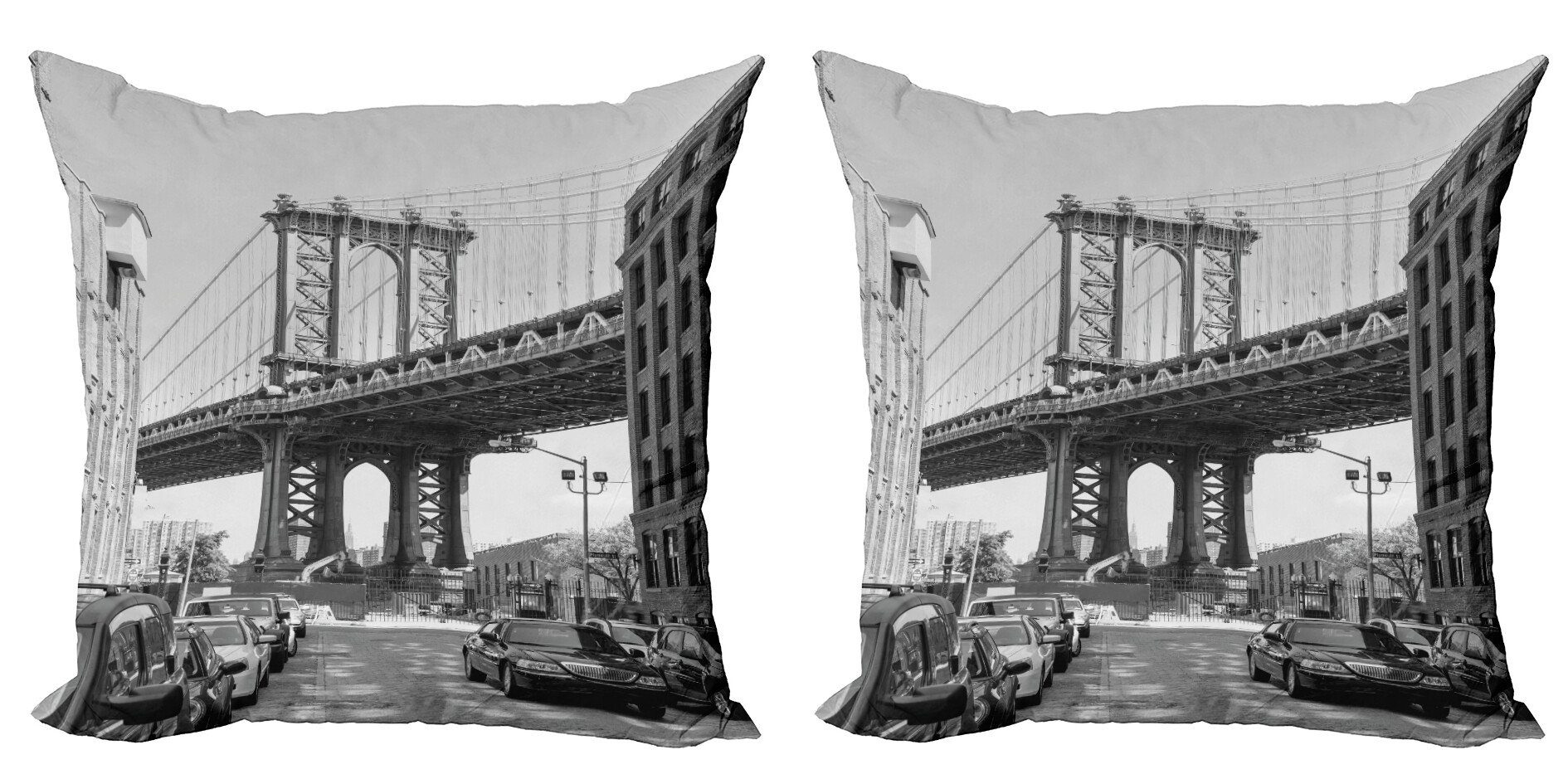 Kissenbezüge Modern Accent Doppelseitiger Digitaldruck, Abakuhaus (2 Stück), Stadt Brooklyn, New York