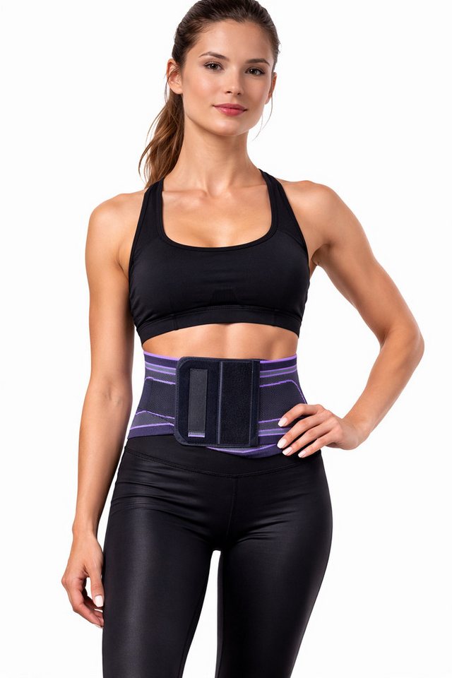 Lorey Medtec Rückenbandage Lumbalbandage, Rückenstütze mit Alu-Stäben & optionaler Massagepelotte (Bandage + Massagepelotte)