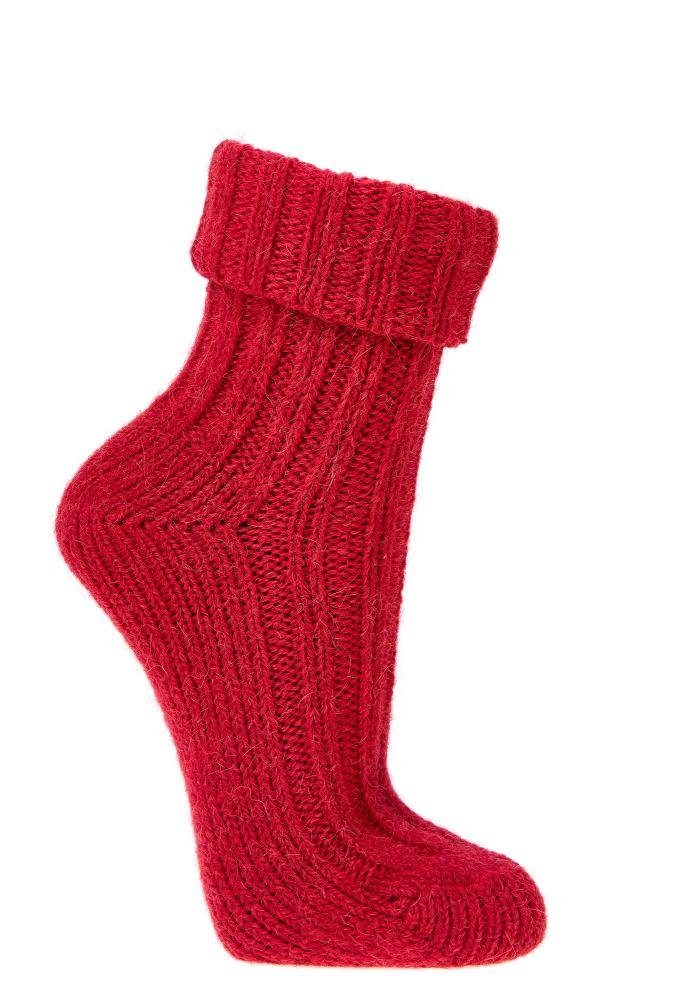 Wowerat Umschlagsocken farbenfrohe farbige bunte Wollsocken mit Alpaka Wolle (2 Paar)