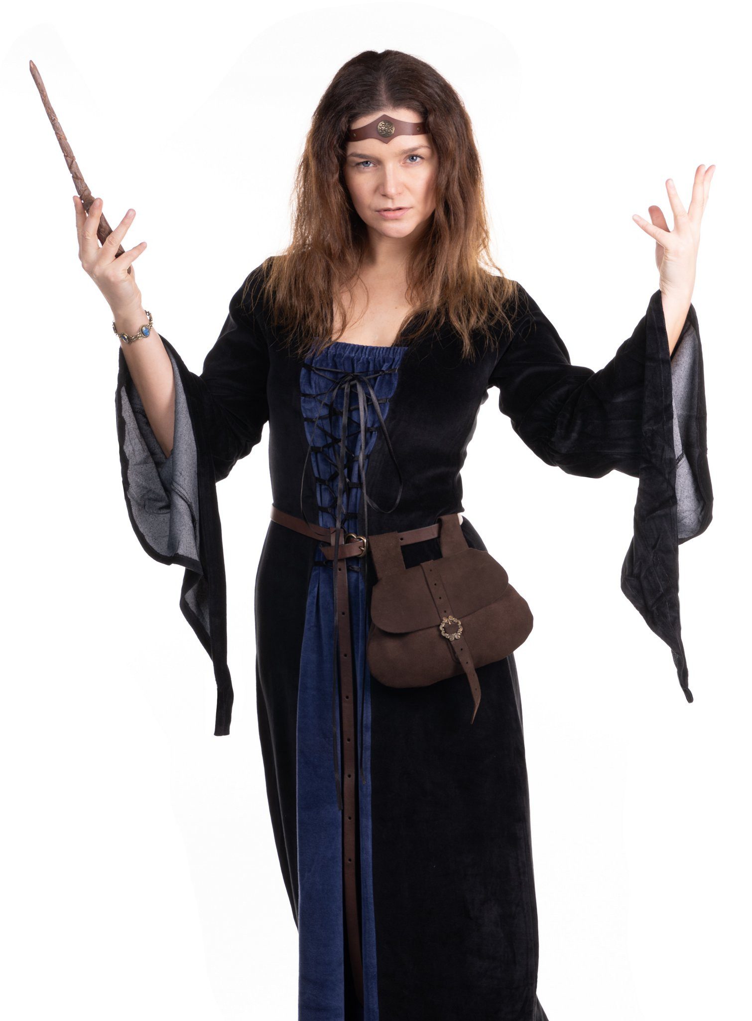 Metamorph Zauberer-Kostüm Schwarz-blaues Hexenkleid, Ob Zauberin oder magische Hexe - auf jeden Fall stilvoll!