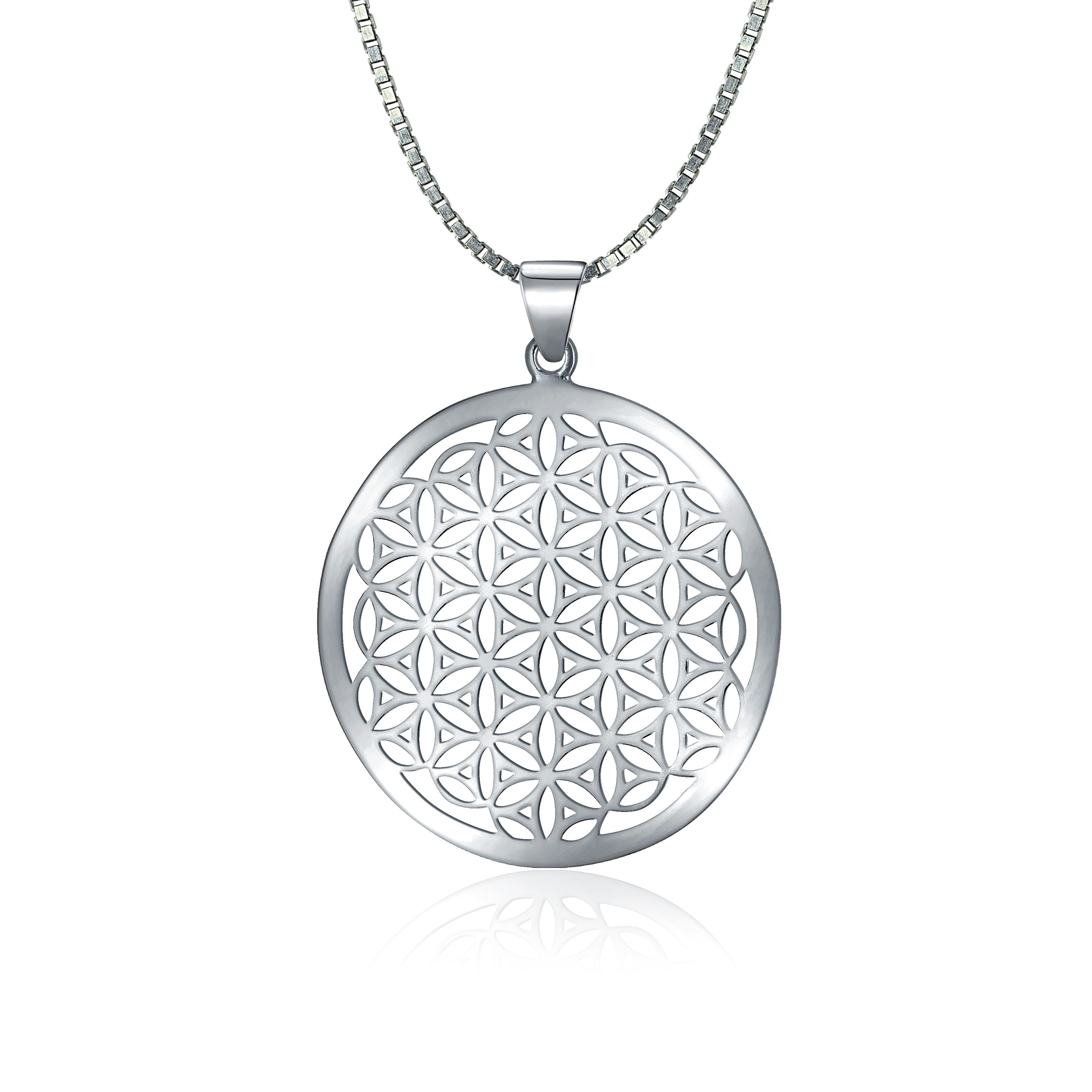 NAHLE Kette mit Anhänger Silberkette Lebensblume Kette Blume des Lebens (2- günstig online kaufen