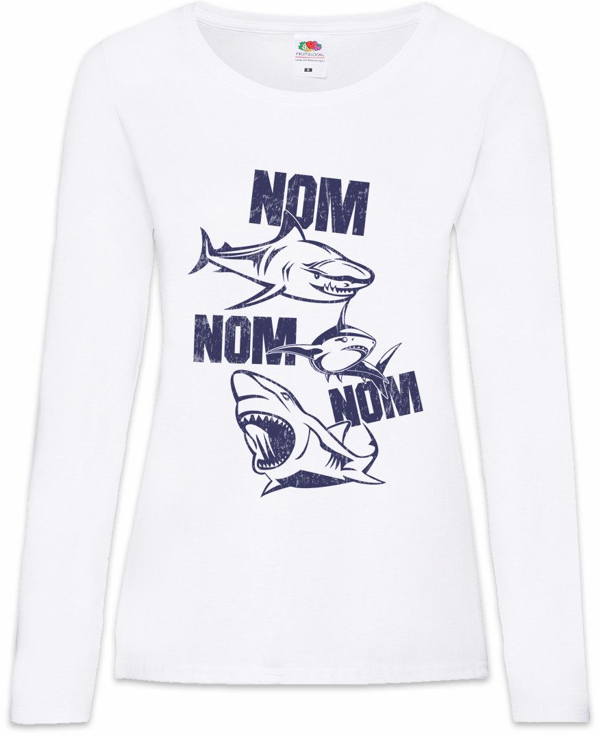Langarmshirt Sharks Nom Damen Langarmshirt Hai Shark Jaws Haifisch Nom Taucher
