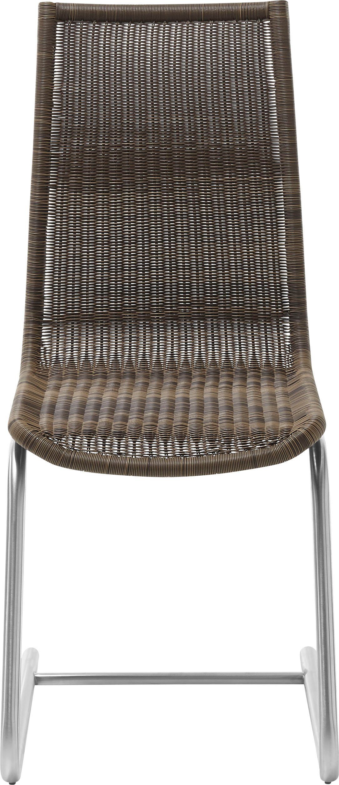 WK WOHNEN Freischwinger WK 7400, Rundrohrgestell in Edelstahloptik, Vollgeflecht, 1er und 2er Set