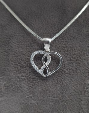 NAHLE Kette mit Anhänger Silberkette Herz Damen Halskette (inklusive Schmuckbox), 925 Silber