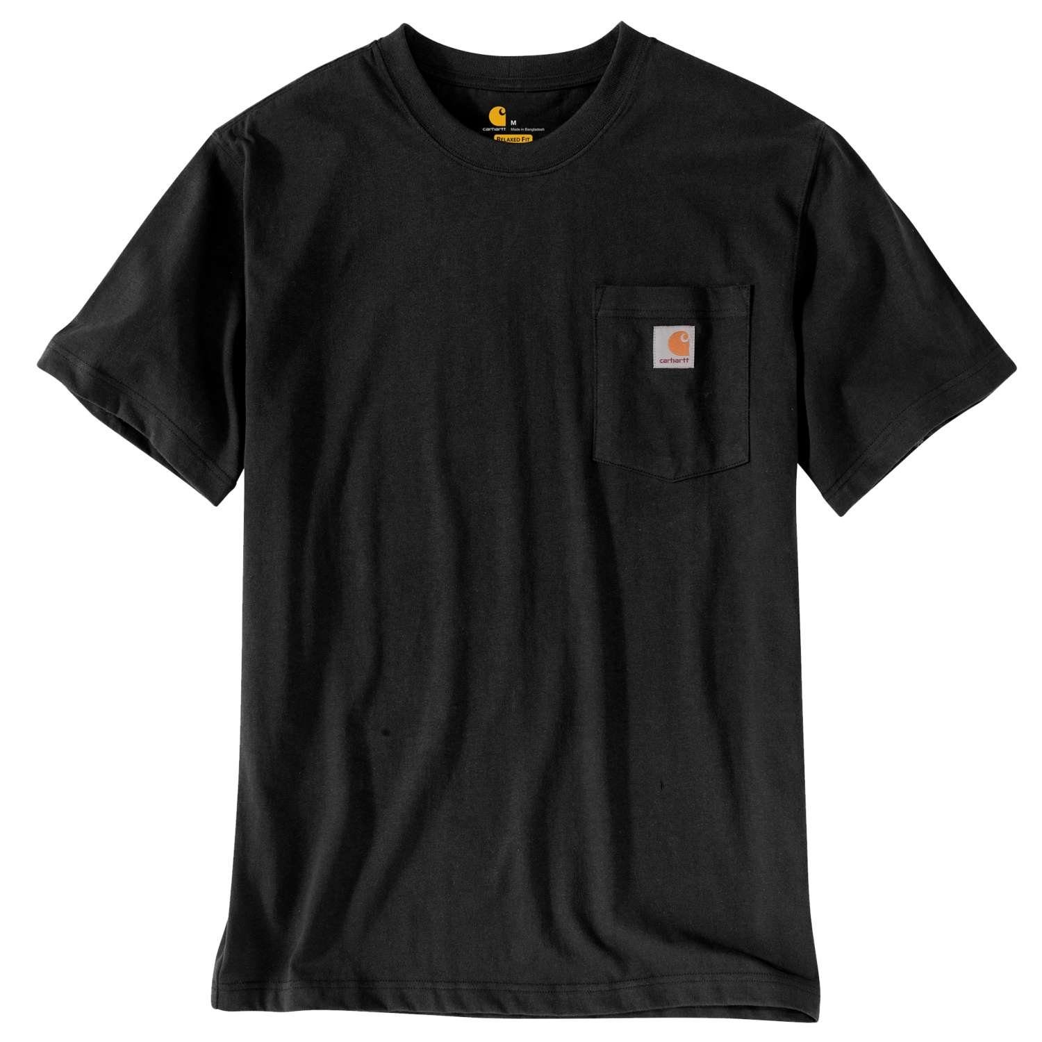 Carhartt Rundhalsshirt Carhartt K87 POCKET S/S T-SHIRT 103296 (1-tlg) Brusttasche mit Logo black | T-Shirts