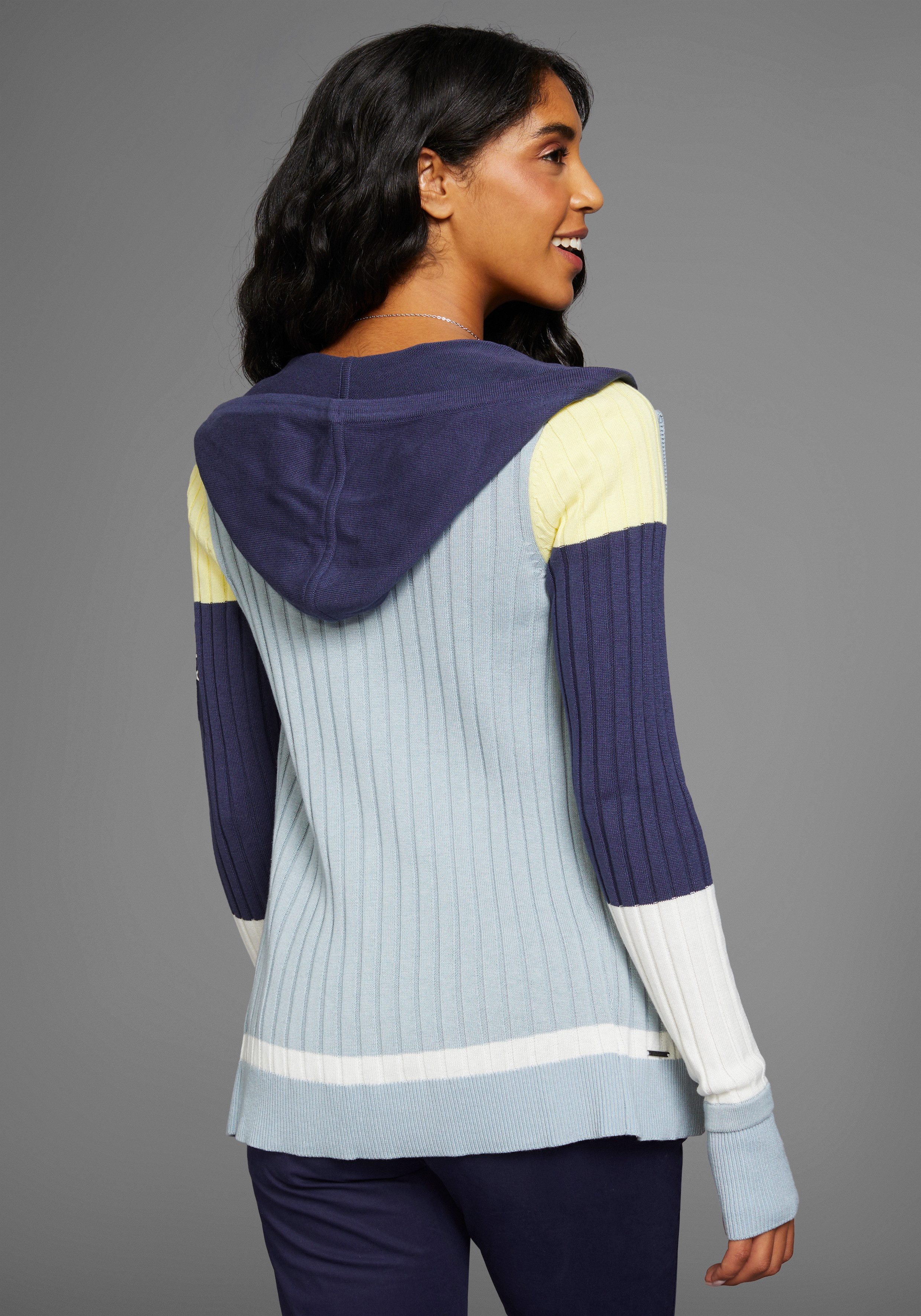 KangaROOS Kapuzenstrickjacke mit Colorblock, große Größen günstig online kaufen