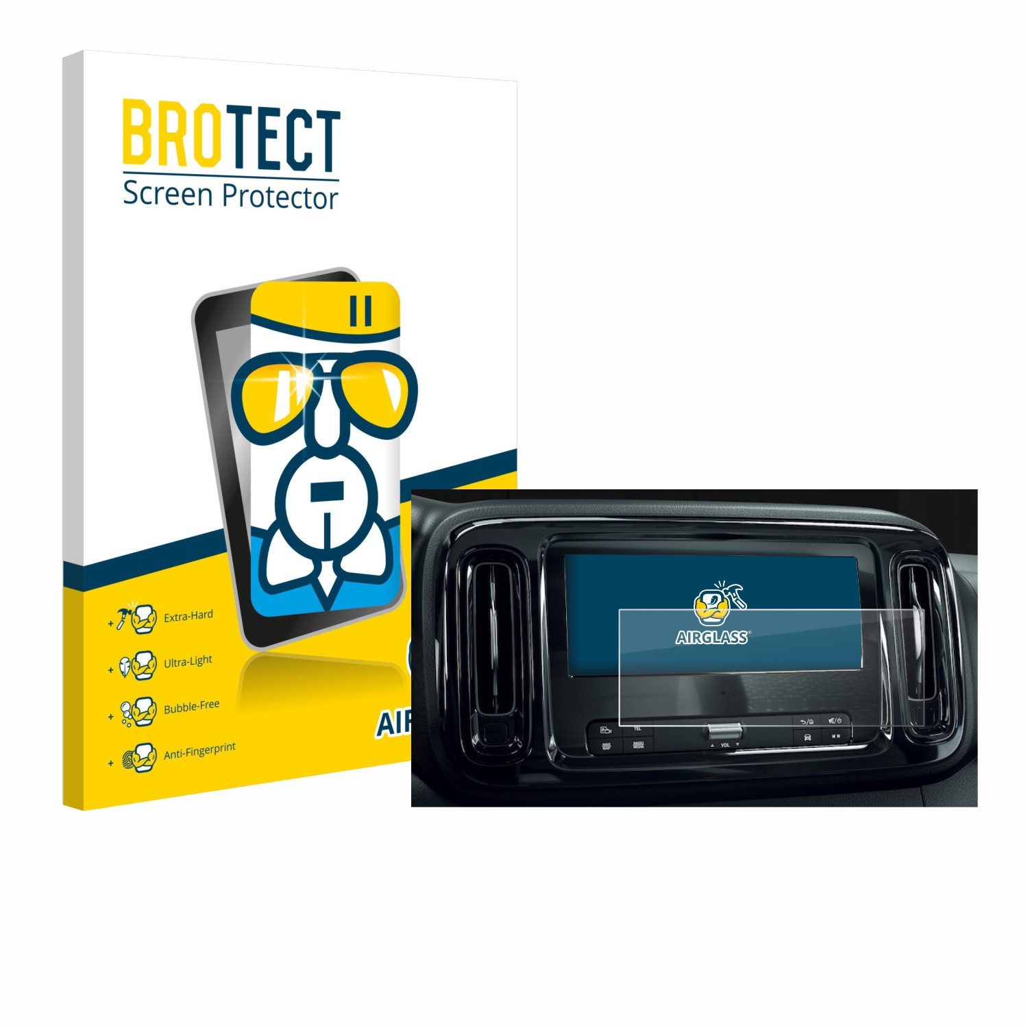 BROTECT Displayschutzglas Folie für Mercedes-Benz Vito MBUX 10.25" (2022), Schutzfolie Glas Panzer Display Schutz klar