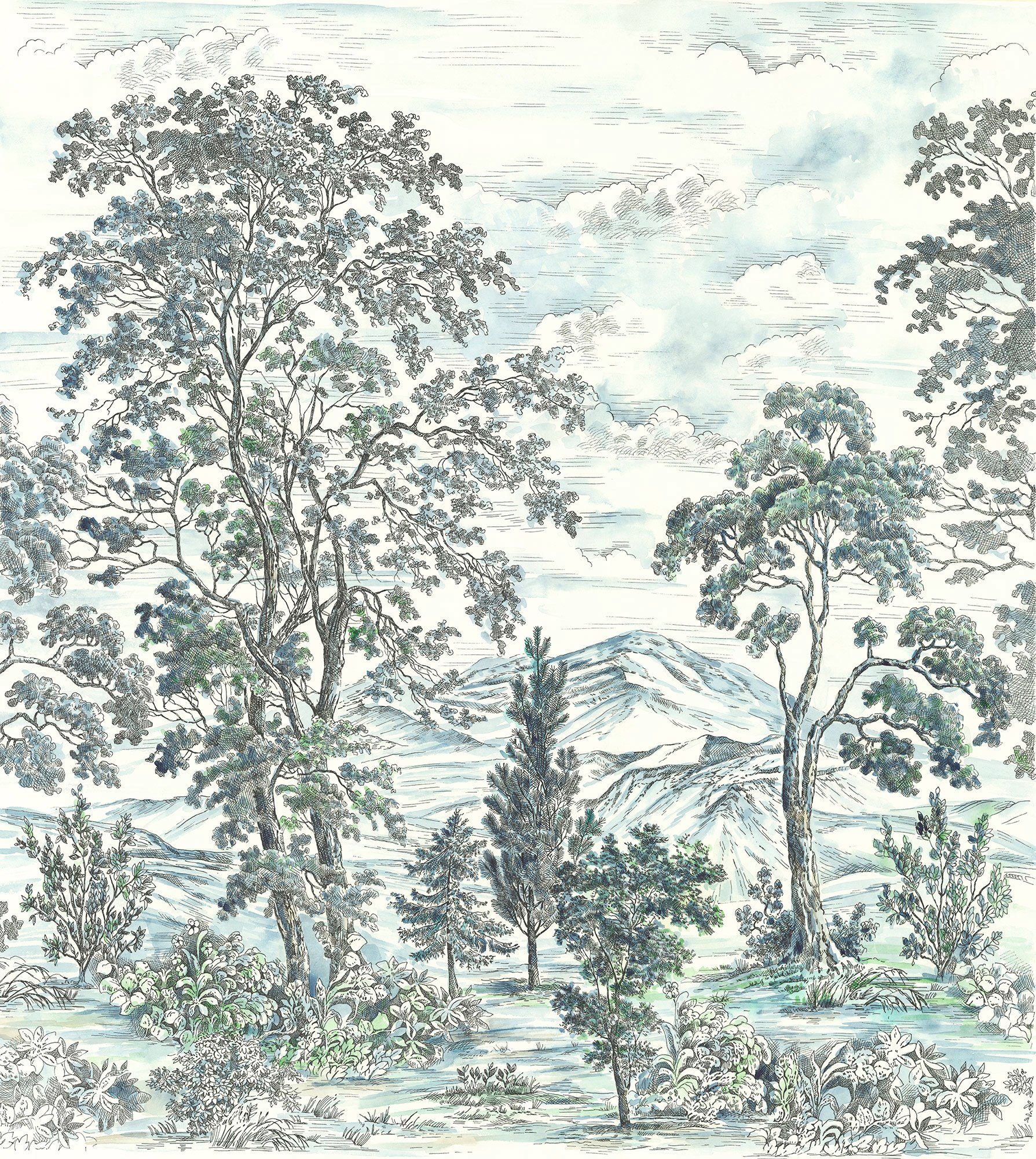 Komar Vliestapete Highland Trees, 250x280 cm (Breite x Höhe)