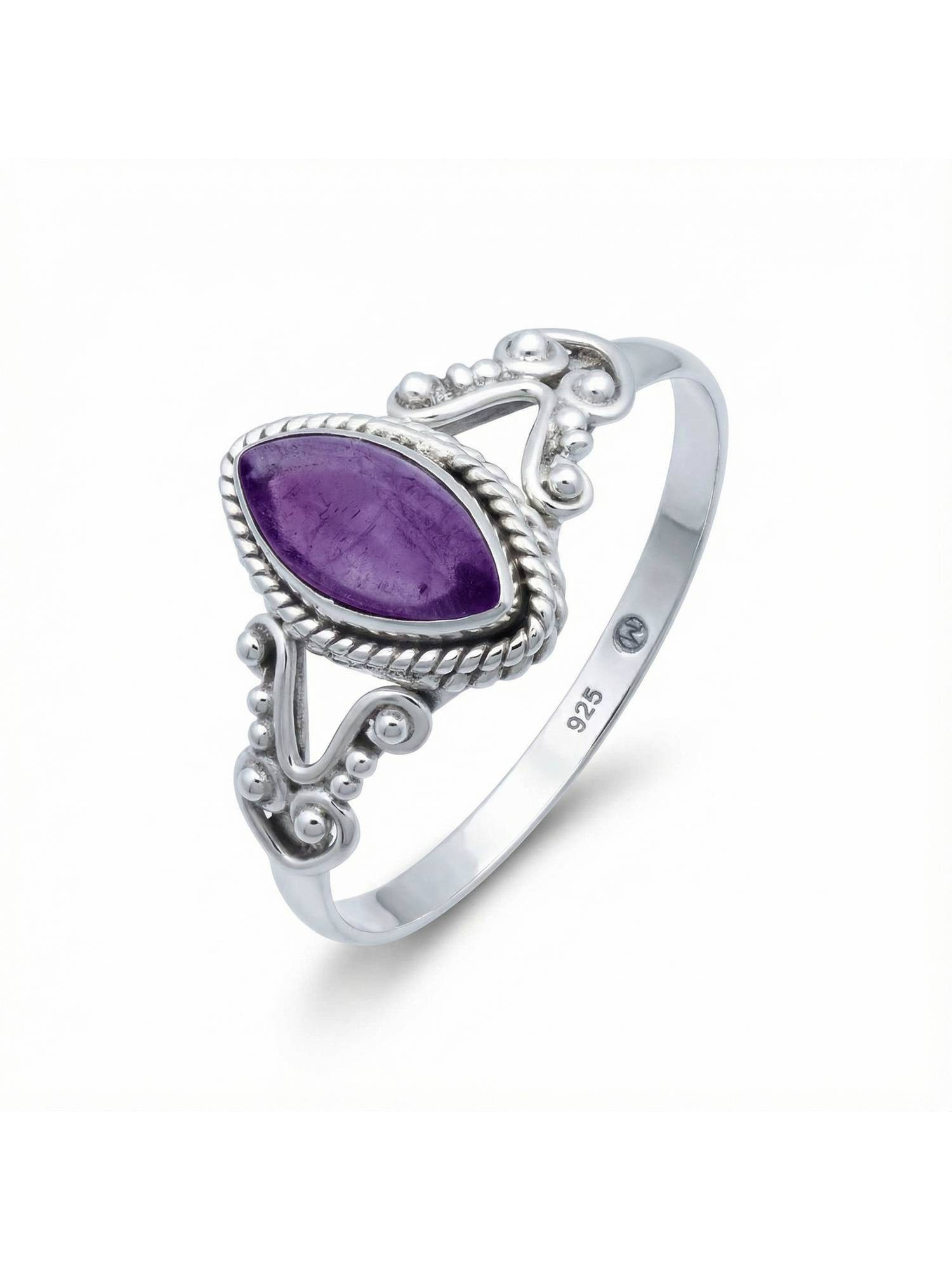 Silberring NOBALA aus 925 Silber mit Amethyst