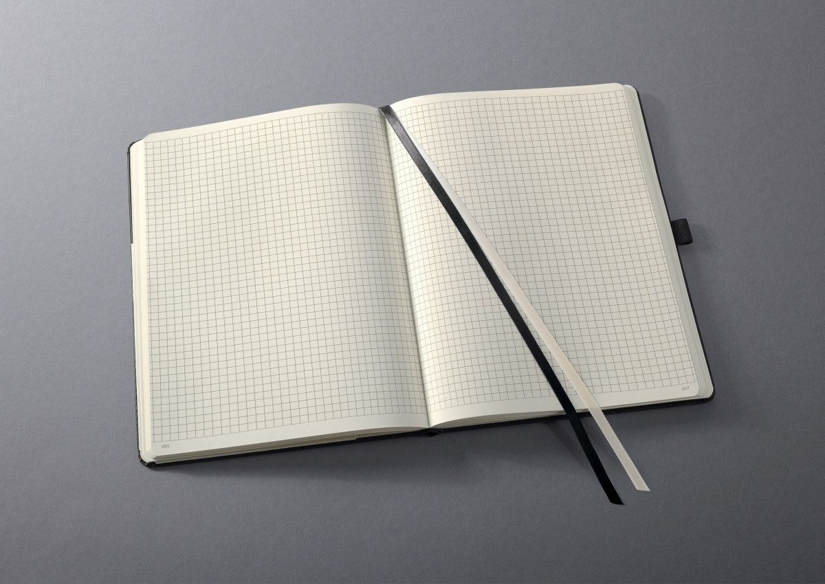 Notizbuch Notizbuch Conceptum 180x240mm 194 Seiten Hardcover kariert 80g black P