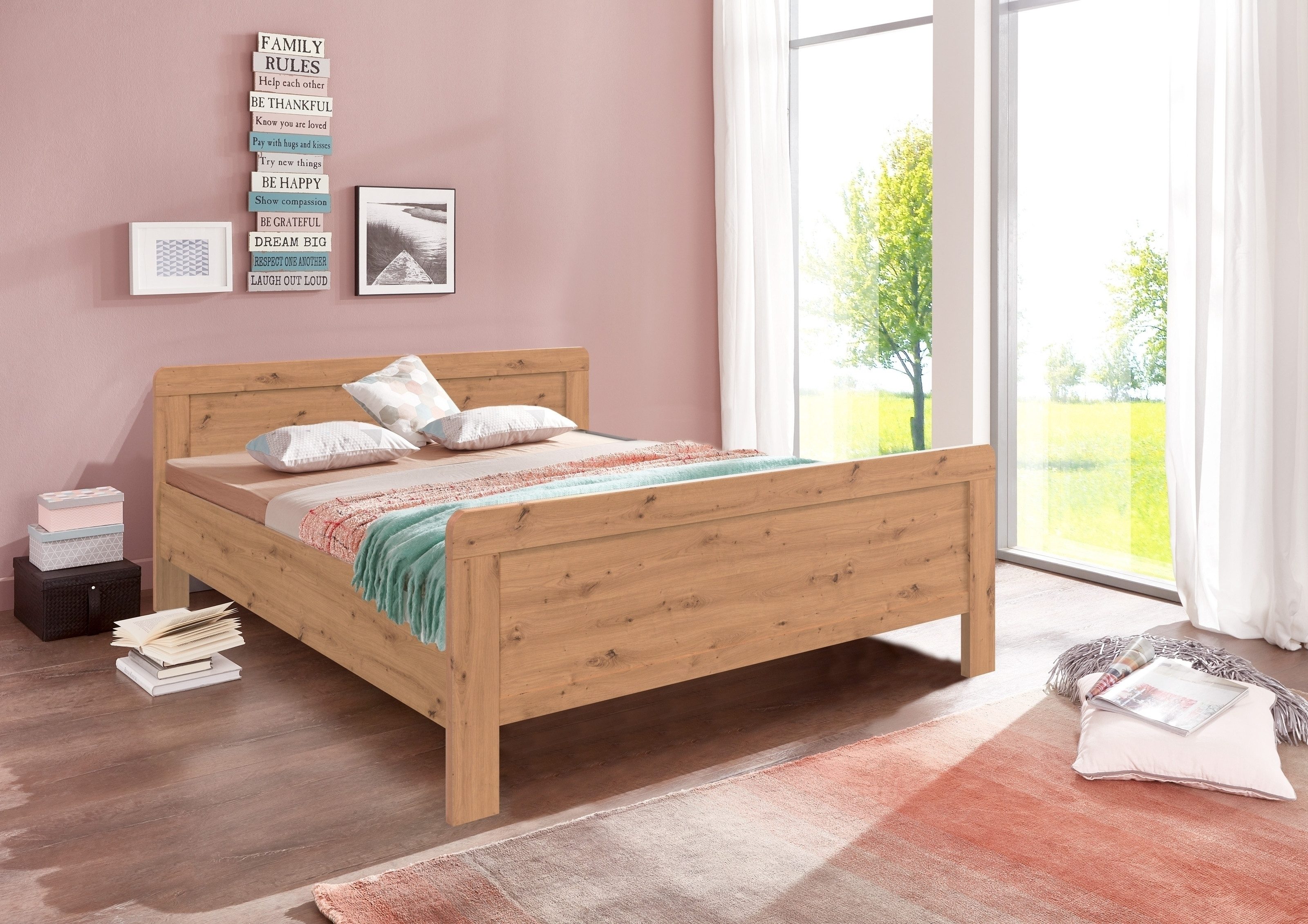 freiraum Bett NADJA, in ARTISAN EICHE NACHBILDUNG - 188x85x207cm (BxHxT)