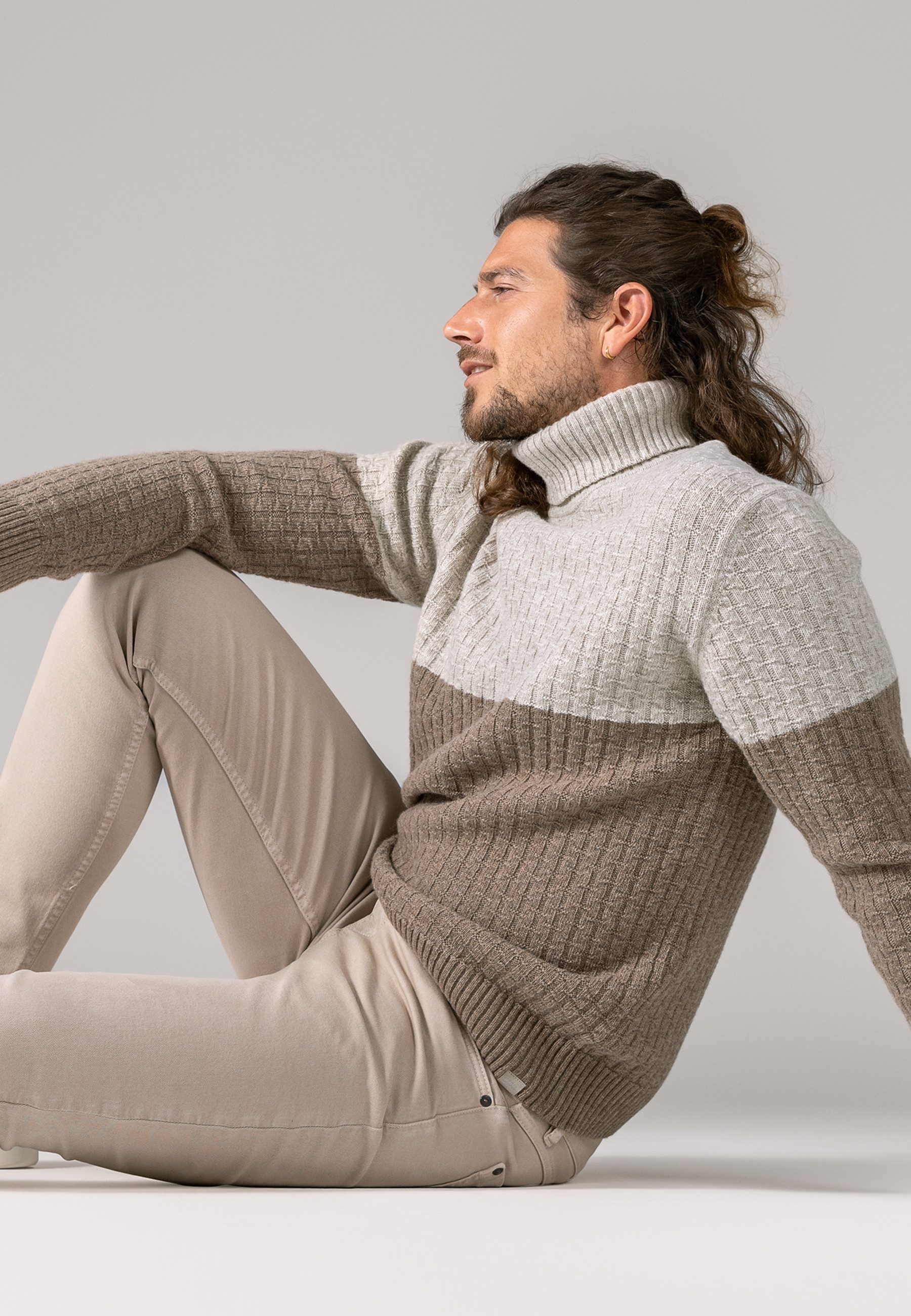 LIVING CRAFTS Rollkragenpullover PATRIZIO GOTS zertifiziert