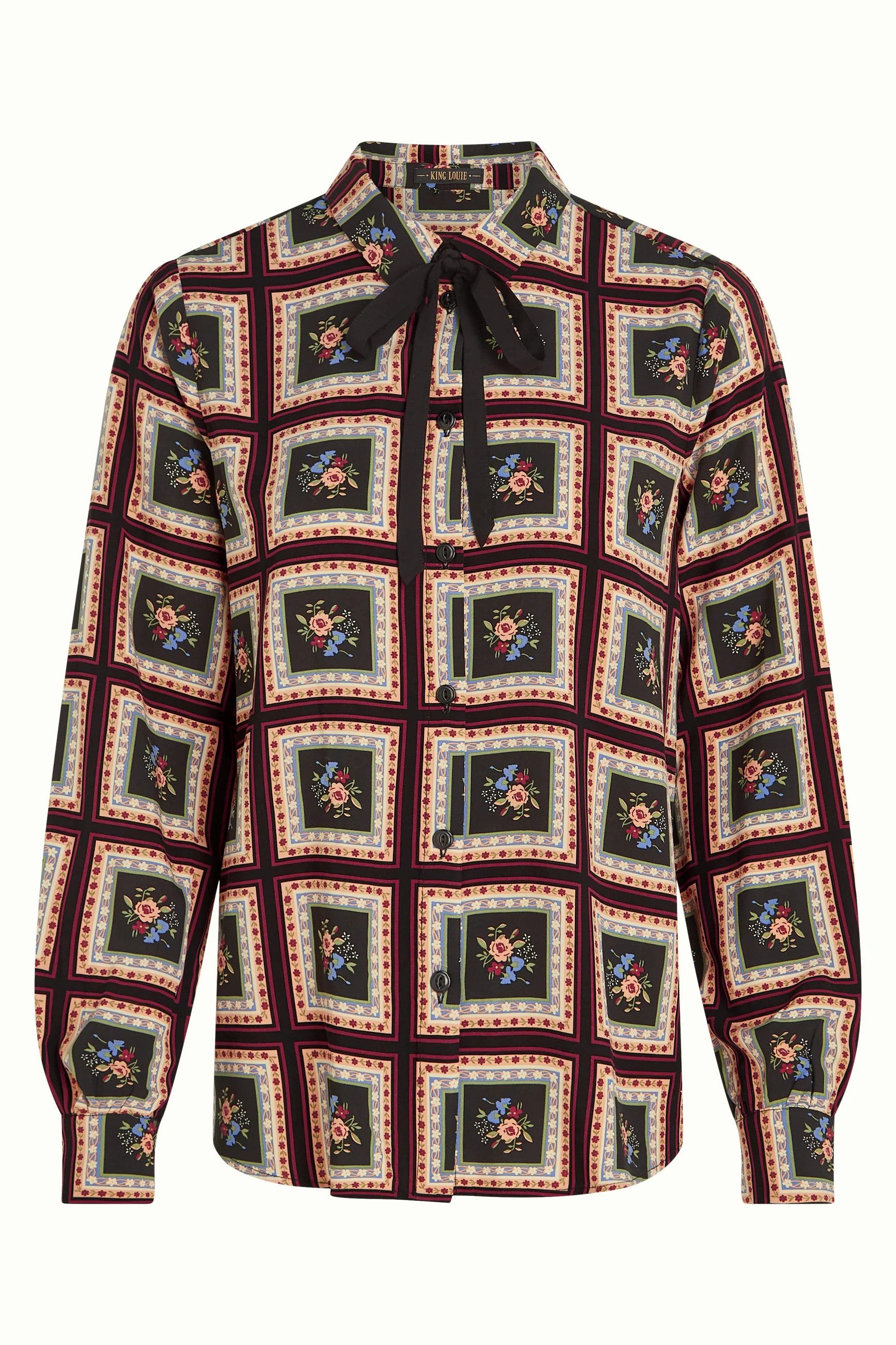 King Louie Schluppenbluse Maisie Blouse Melrose - modische Schluppenbluse mit Blumenmuster