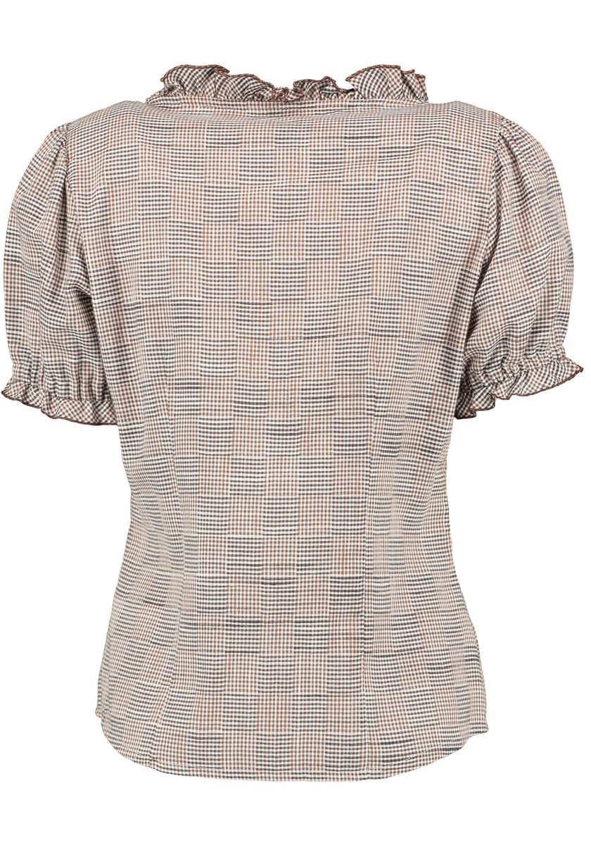 OS Trachten Trachtenbluse Yomira Tailliert, Rundhalsausschnitt, 1/2-Arm, Rü günstig online kaufen