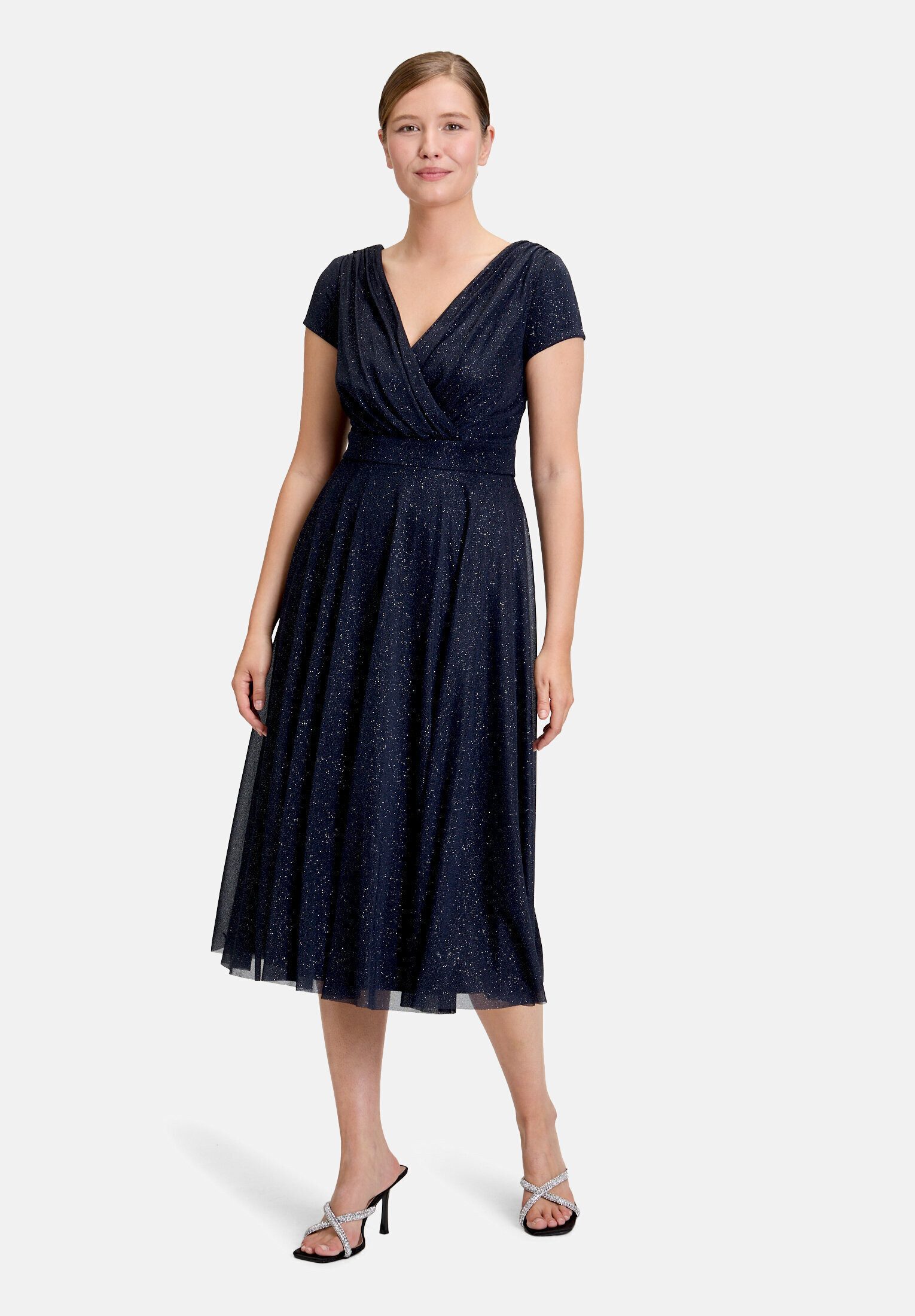 Vera Mont Cocktailkleid Damen im Glitzer-Look Stoff