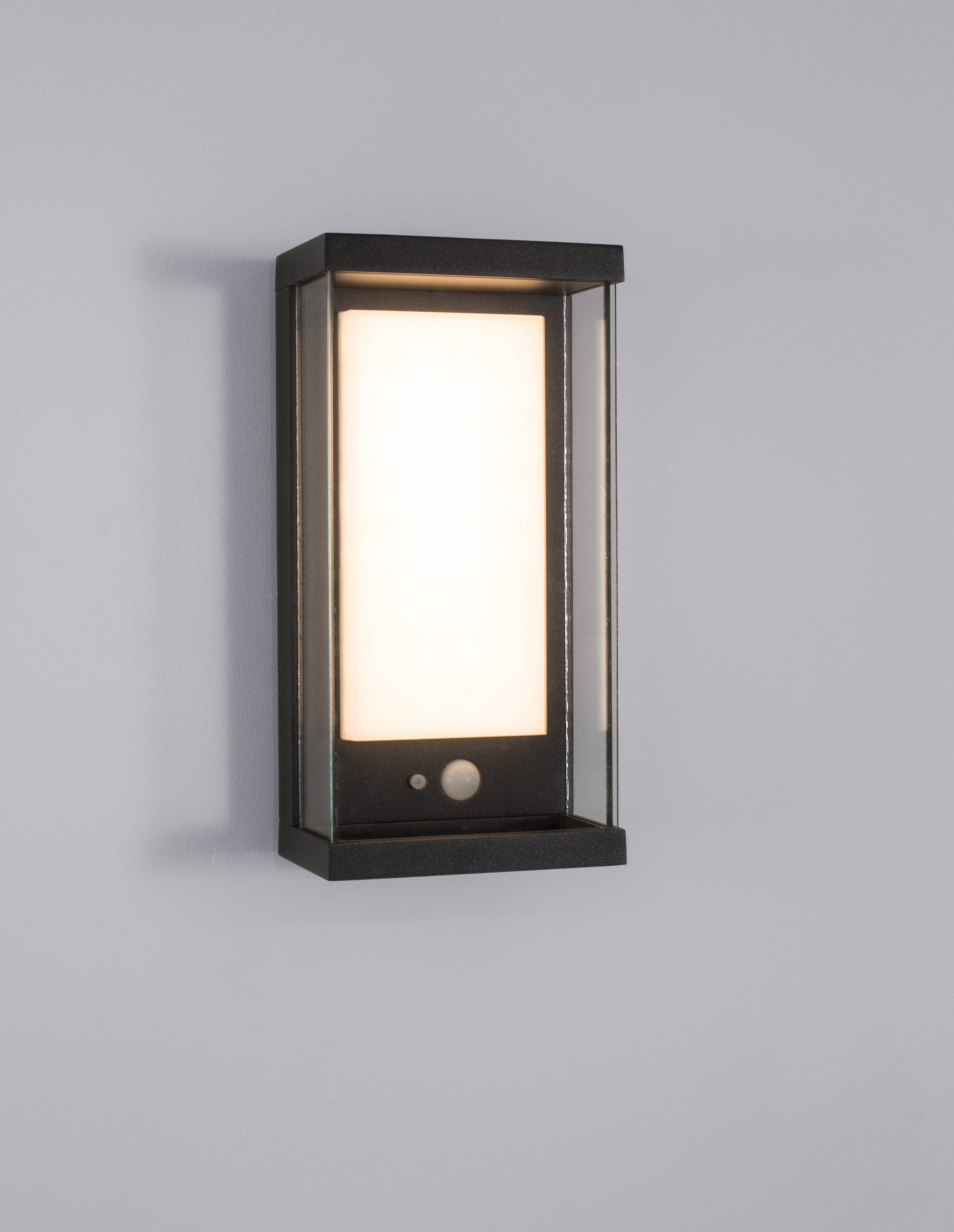 Nova Luce Außen-Wandleuchte BAY, Bewegungsmelder, Warmweiß