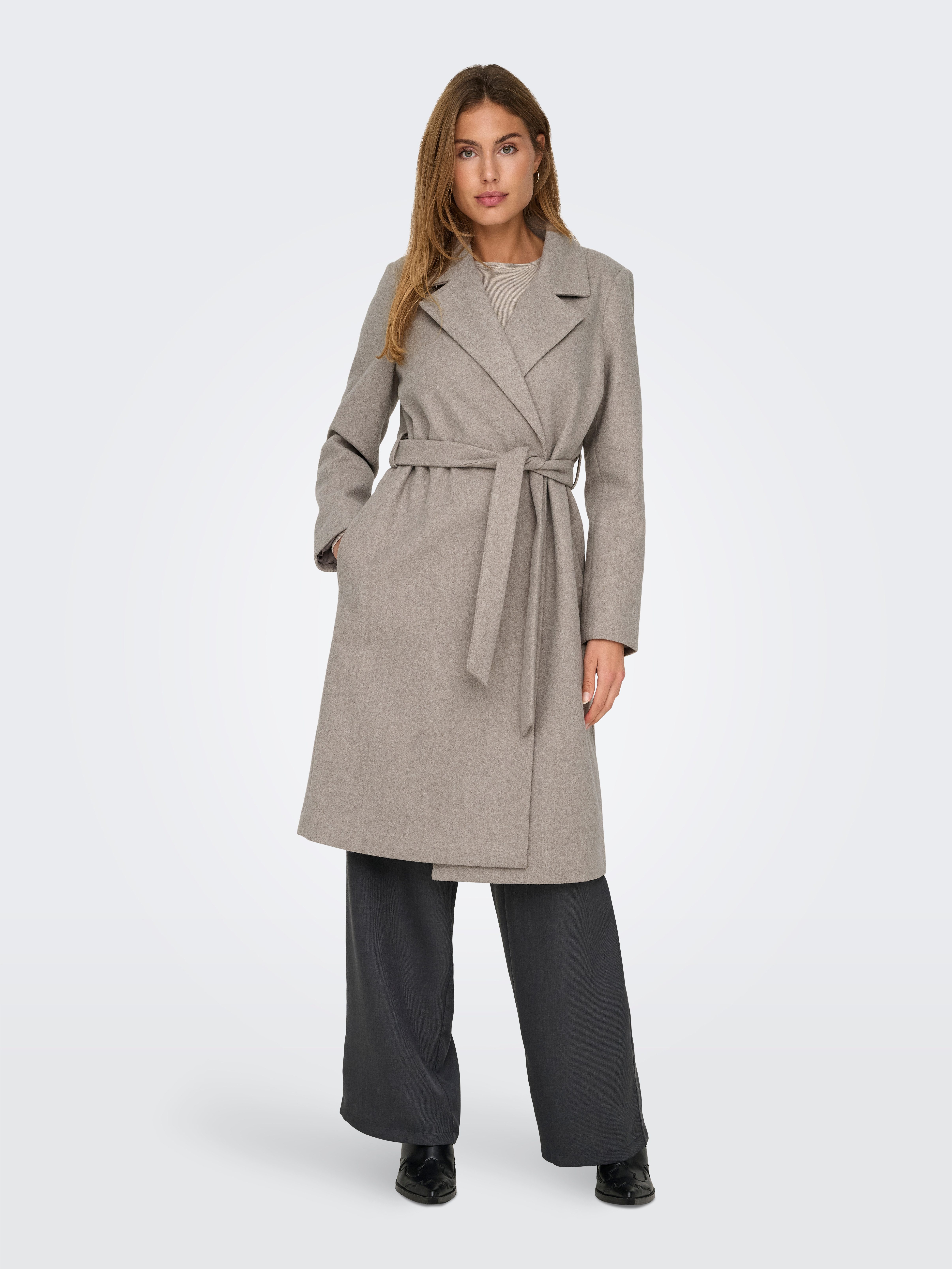 ONLY Langmantel ONLALVILDA LIFE WRAP COAT OTW Kunstfaser