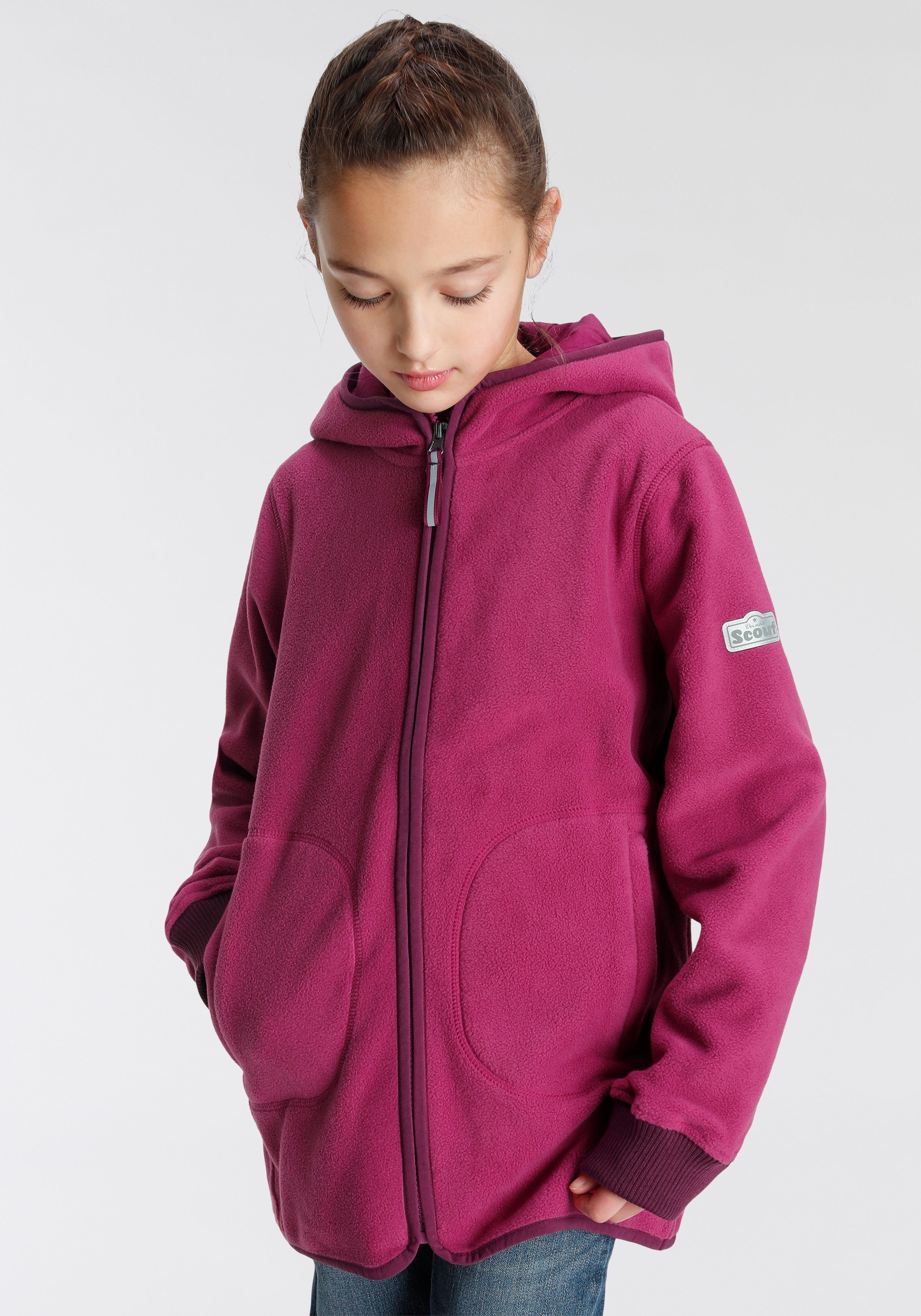 Scout Fleecejacke COZY 2 mit fuchsia Ärmelbündchen