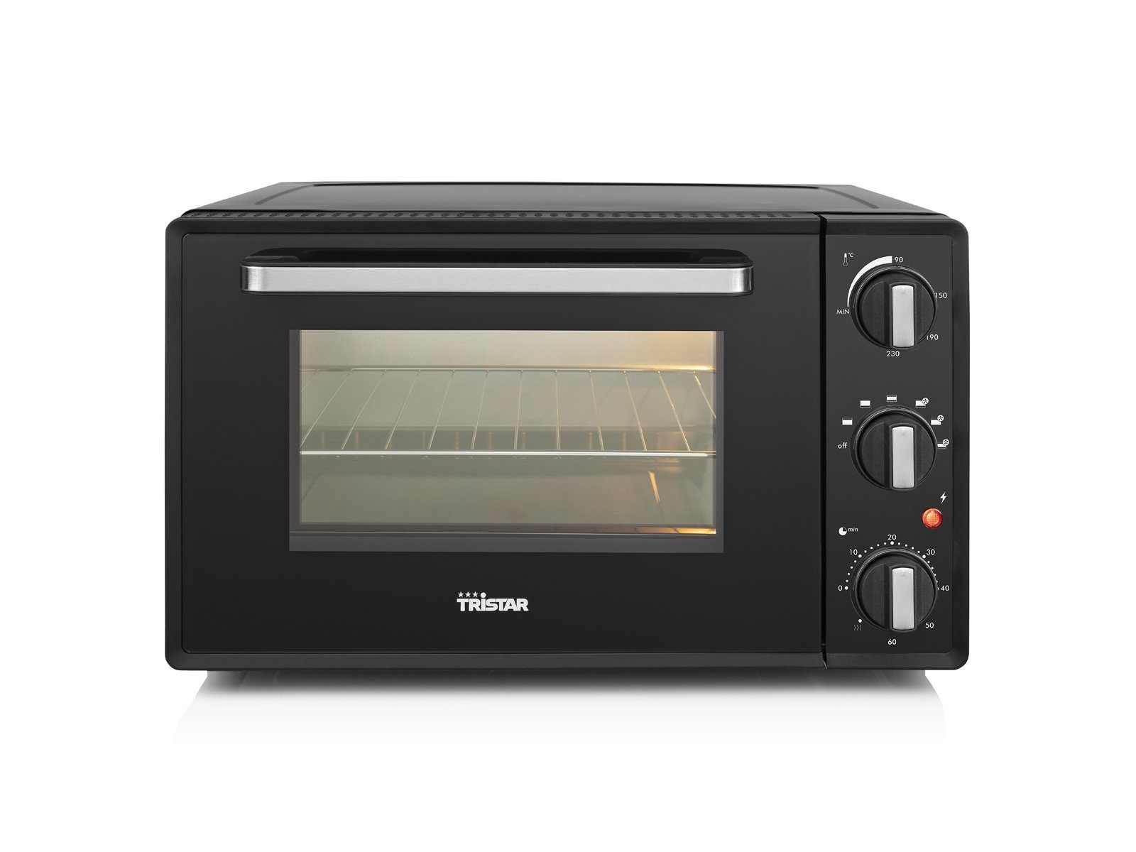 Umluft Tisch-Backofen & Pizzabackofen 28L mit Mini-Ofen Timer Kleiner Tristar Minibackofen,