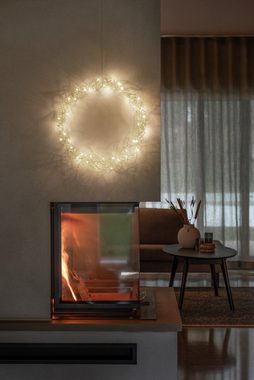 KONSTSMIDE LED Dekolicht Metallkranz, Weihnachtsdeko, LED fest integriert, Warmweiß, silberfarben, 40 warm weiße Dioden