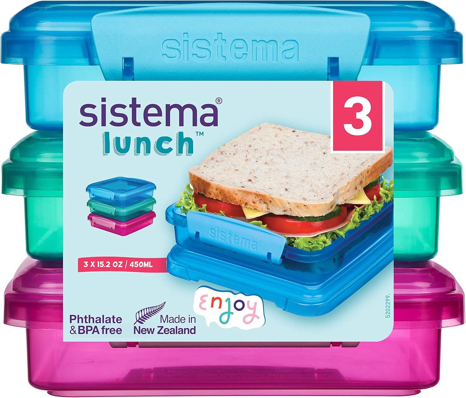 sistema Aufbewahrungsbox Sistema Lunch-Sandwich-Boxen, 450 ml, günstig online kaufen