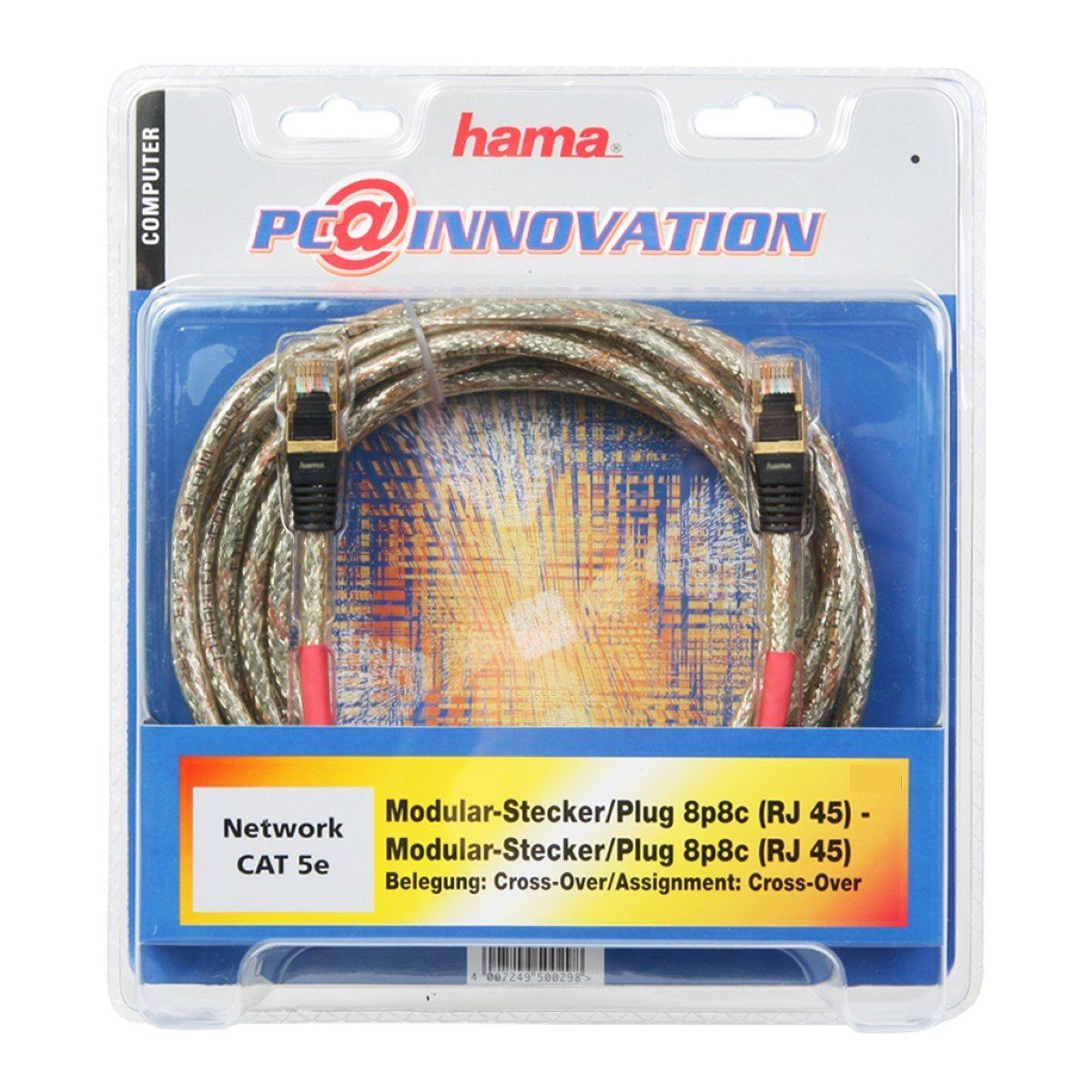 Hama GoldLine 3m Cat5e Cross-Over Netzwerk-Kabel LAN-Kabel, RJ45, Kein (300 cm), Direktverbindung Cross-Over Patch-Kabel Cat 5 Cross Wiring LAN-Kabel