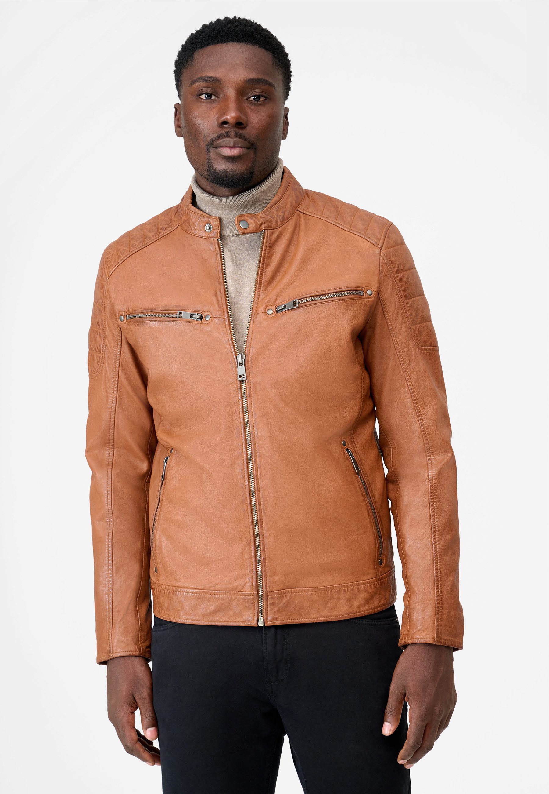 RICANO Lederjacke Gerard 100 % Lamm Nappa Leder