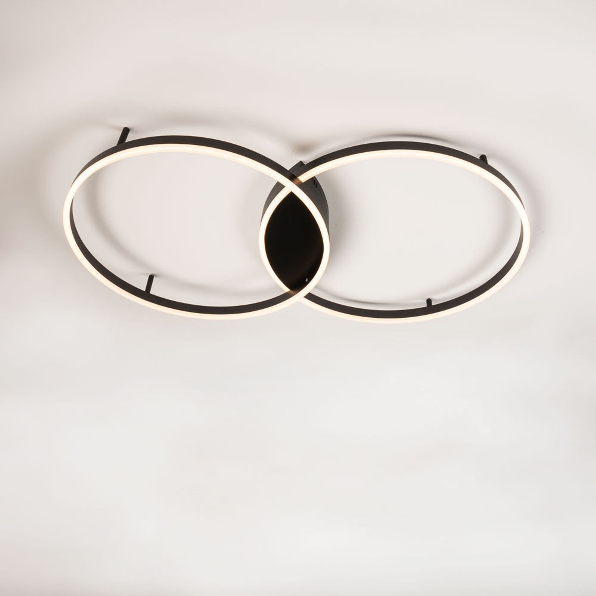 s.luce Deckenleuchte LED Deckenleuchte Ring 2-flammig Weiß, Warmweiß