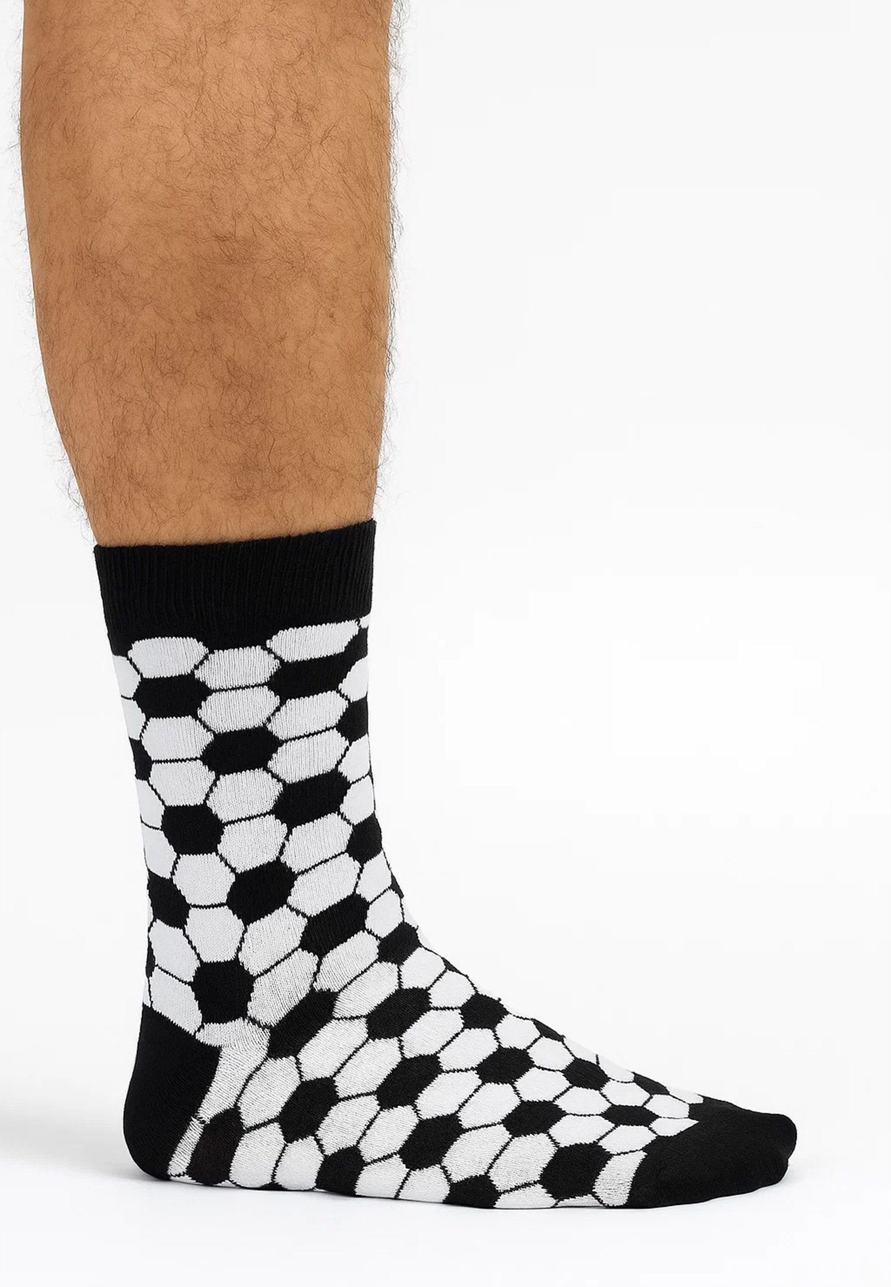 Yuhu Socken Herren Fußball-Socken mit Fußballfeld-Motiv, Baumwolle, 2 Größen (2-Paar)