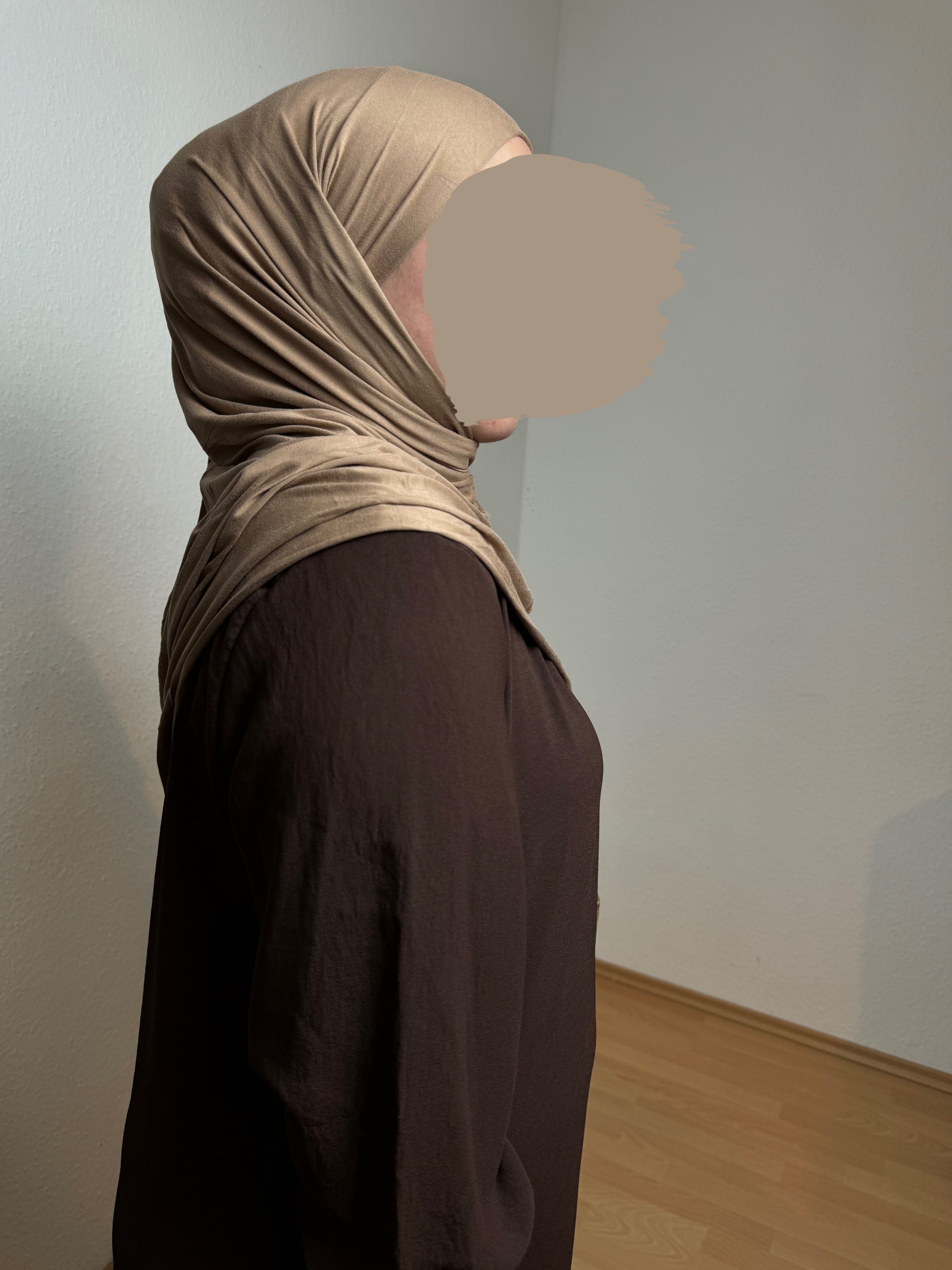 HIJABIFY Hijab Easy Hijab mit integrierter unter Tuch (antirutsch) Jersey-Stoff 2 in 1 Hijab/ Hidschab/ Kopftuch Karamell
