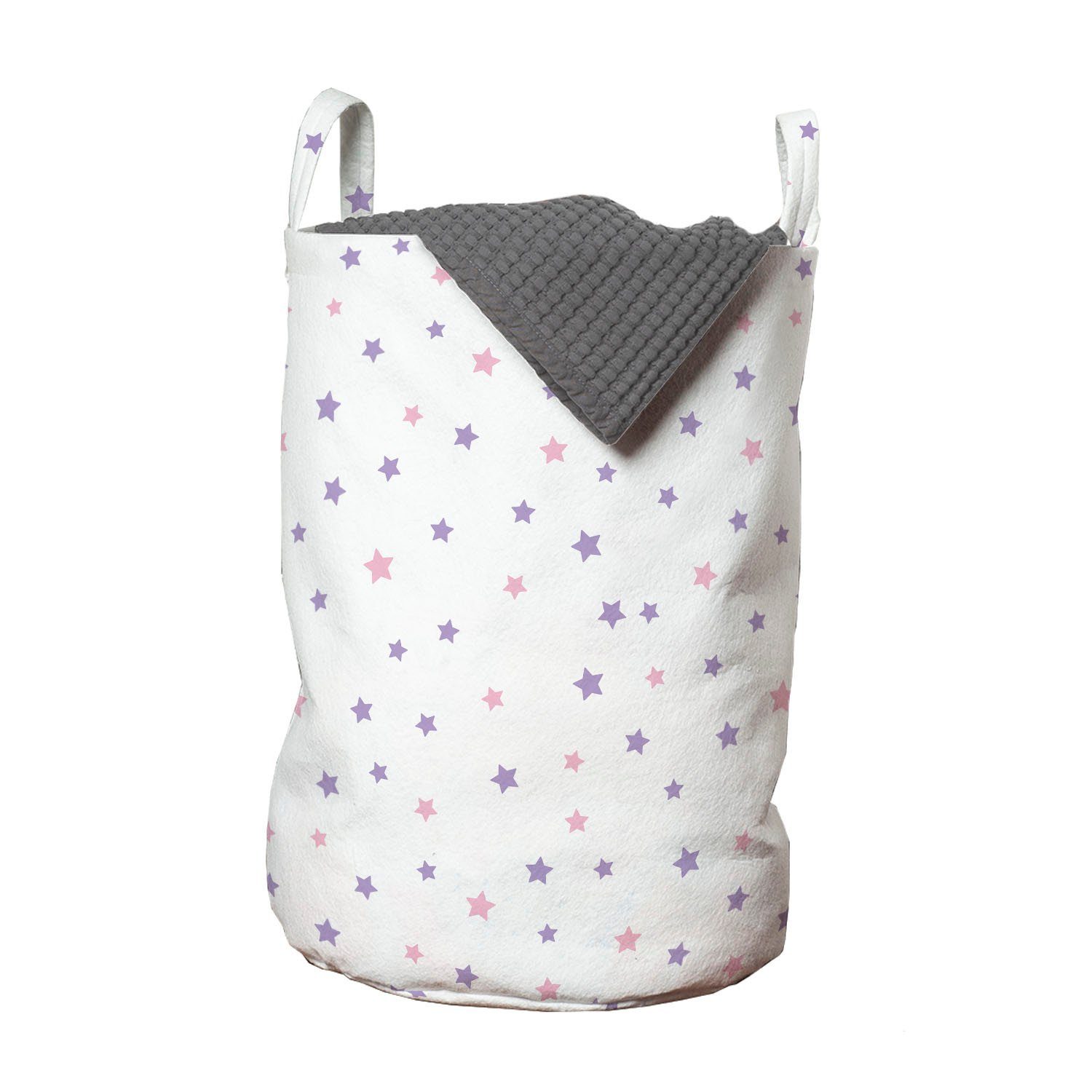 Abakuhaus Wäschesäckchen Wäschekorb mit Griffen Kordelzugverschluss für Waschsalons, Star Nursery Minimal Pastell Shapes