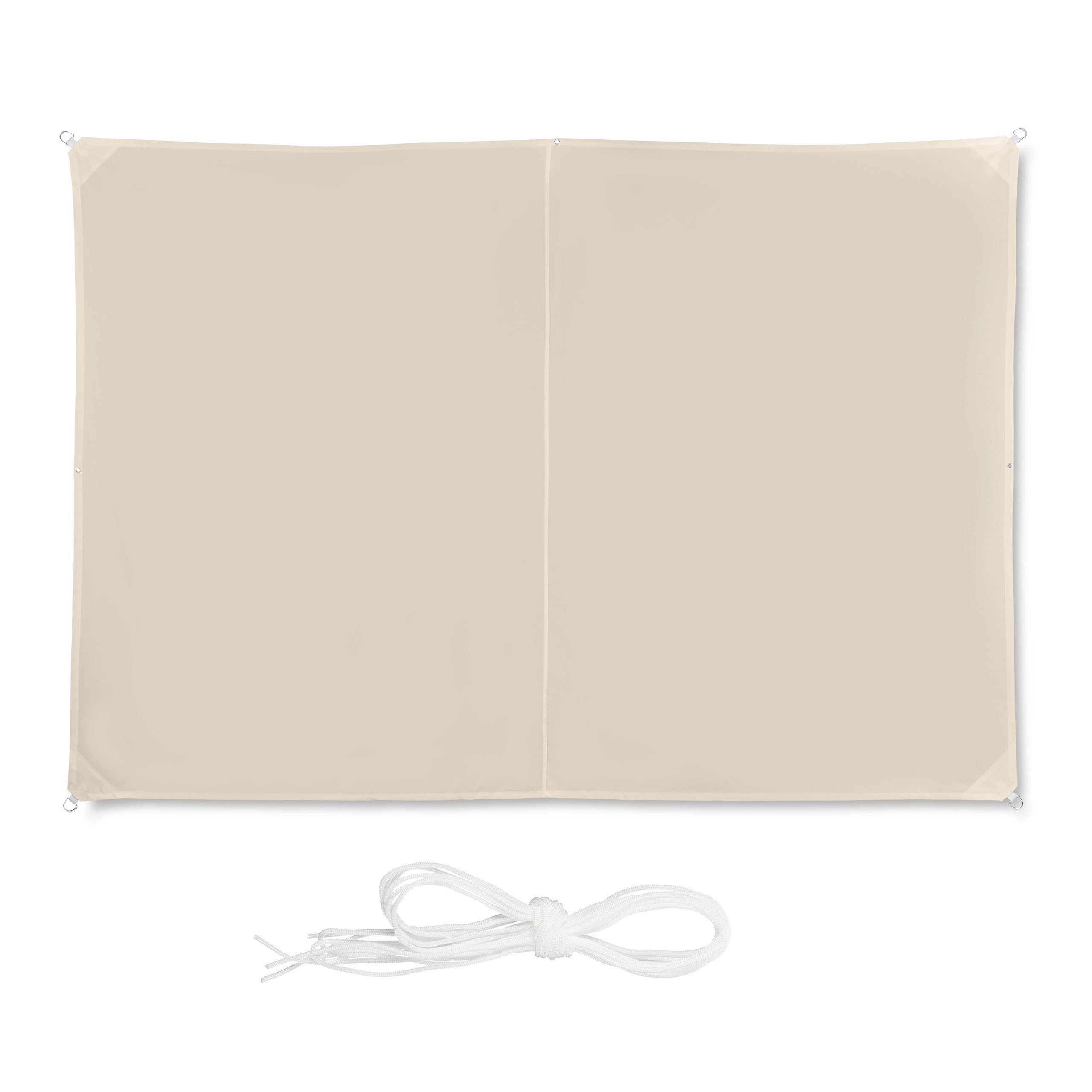 relaxdays Sonnensegel Rechteckiges Sonnensegel beige, 2 günstig online kaufen
